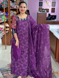 Mul Chanderi Unstitched Suit