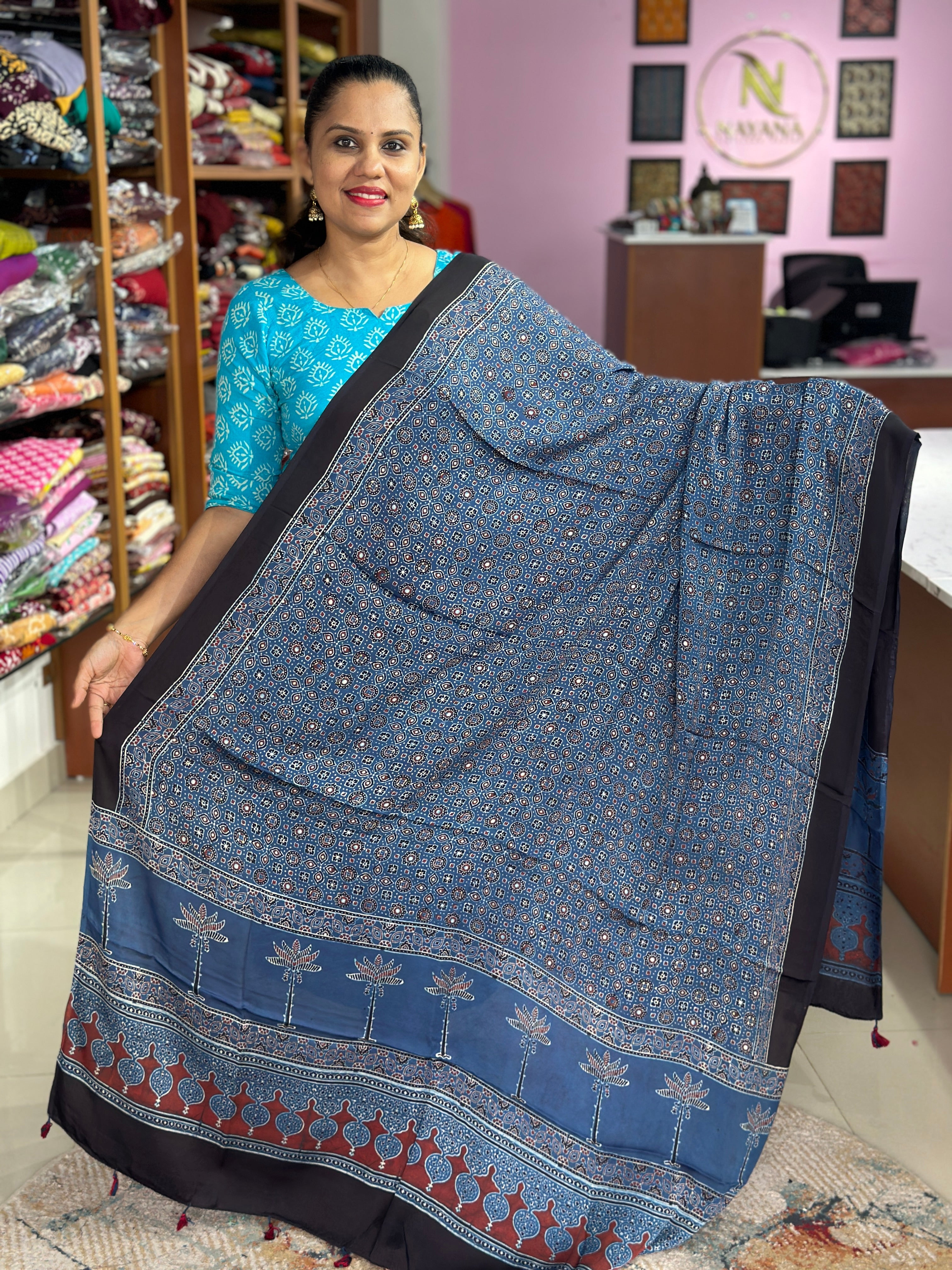 Ajrak Modal Silk Dupatta ND71