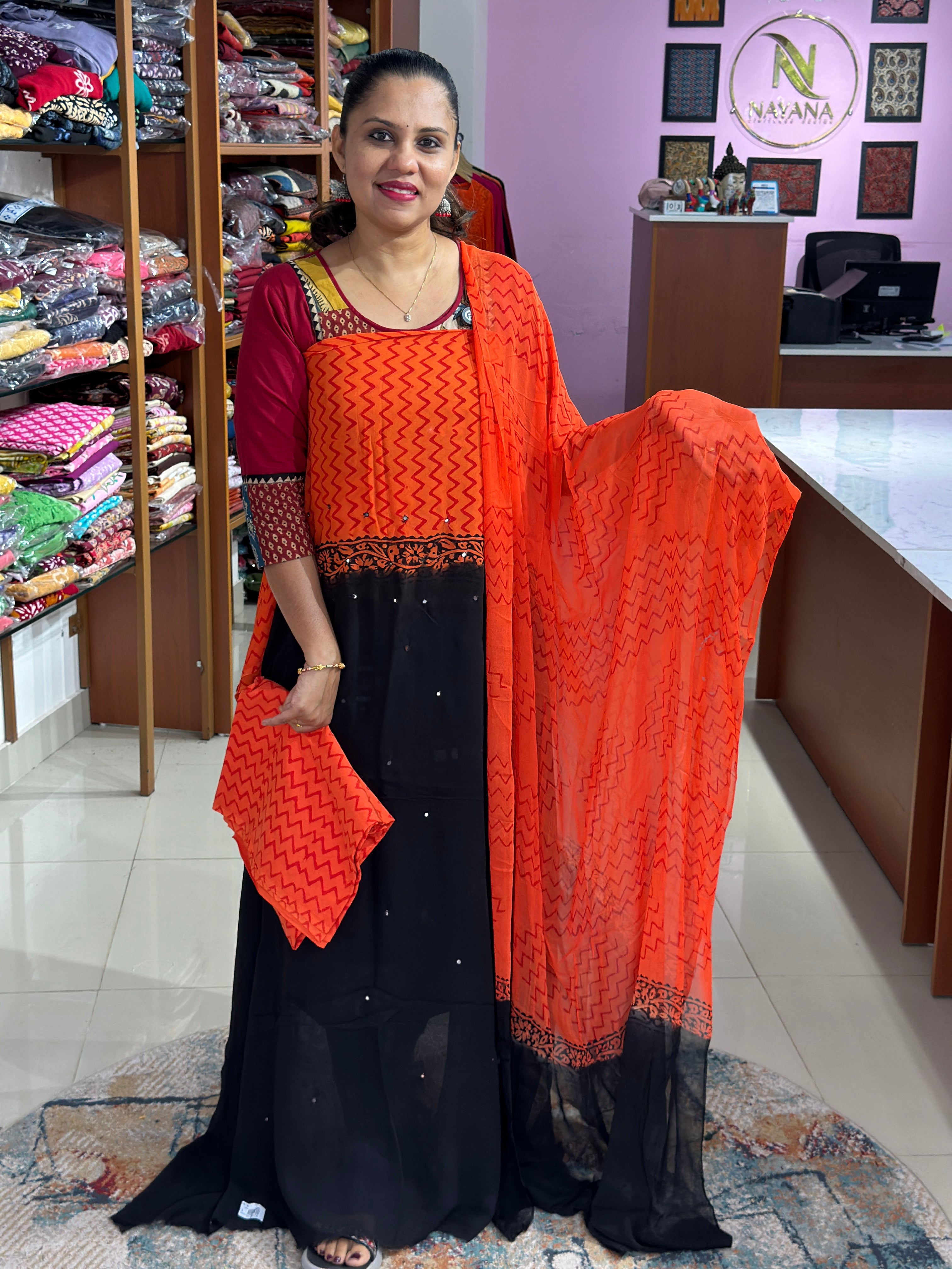 Super Georgette Unstitched Suits ND48
