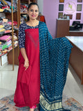 Pure Chanderi Silk With Modal Silk Bandhani Dupatta Suit