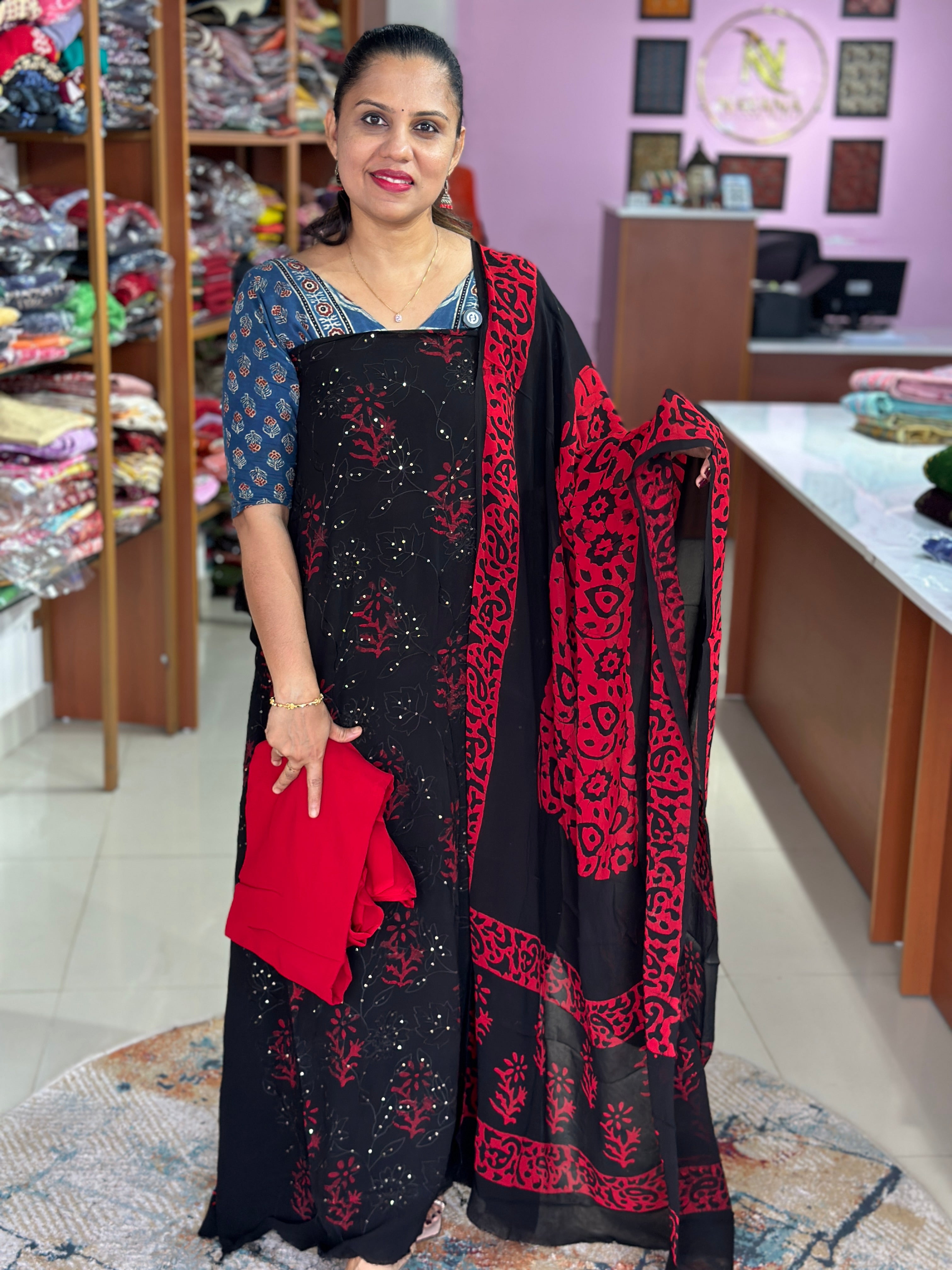 Viscose Georgette Unstitched Suits
