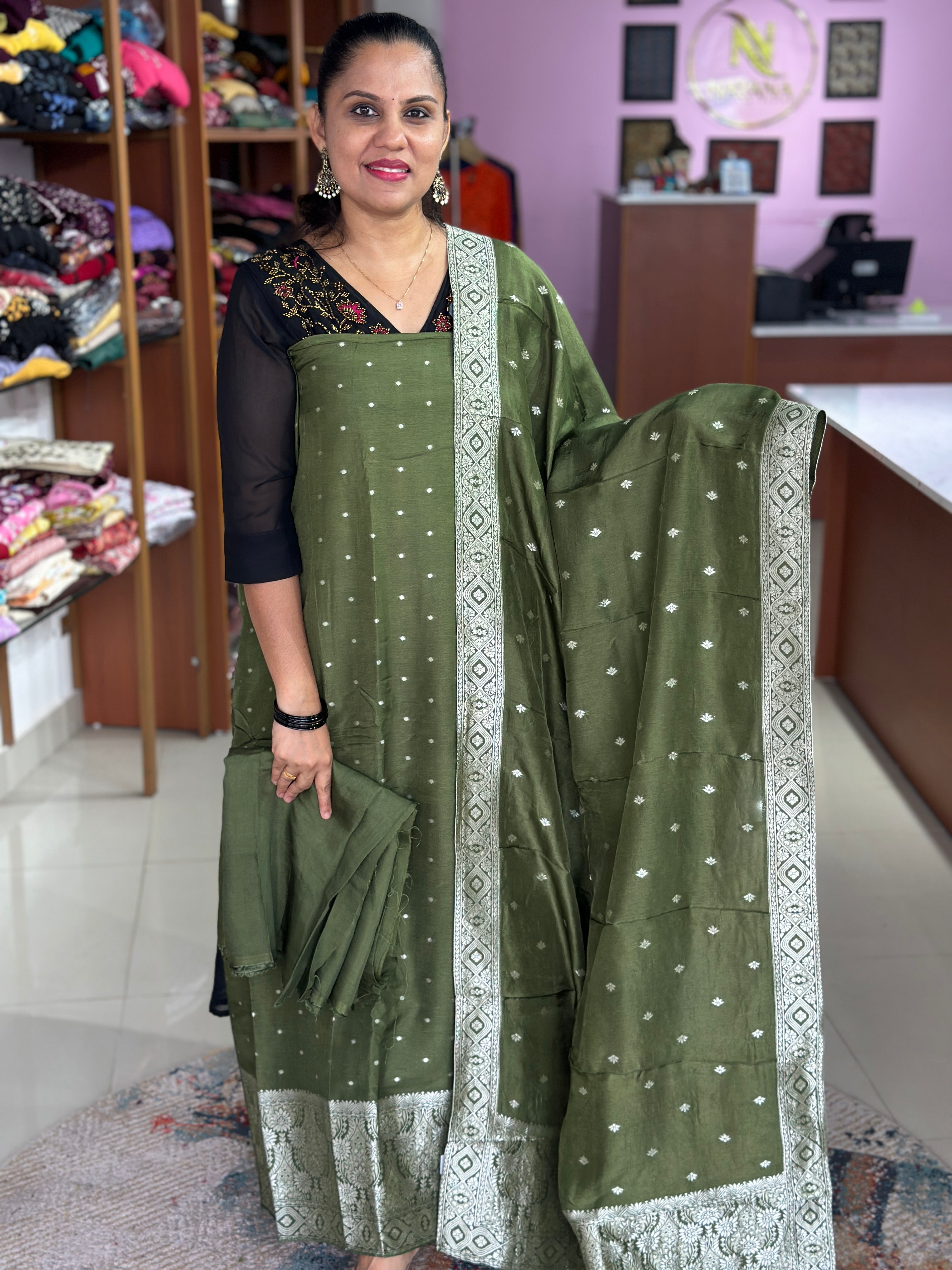 Banarasi Silk Unstitched Suits