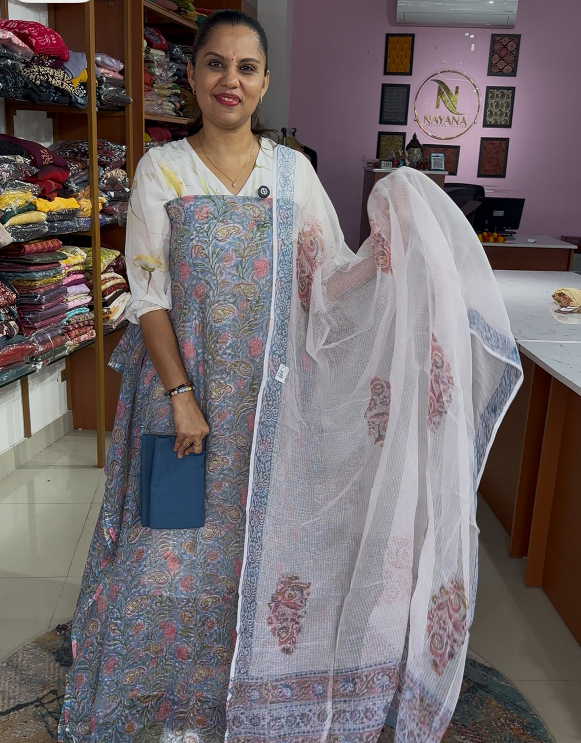Kota Doria Unstitched Suit