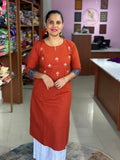 Cotton Mirror Work Kurti