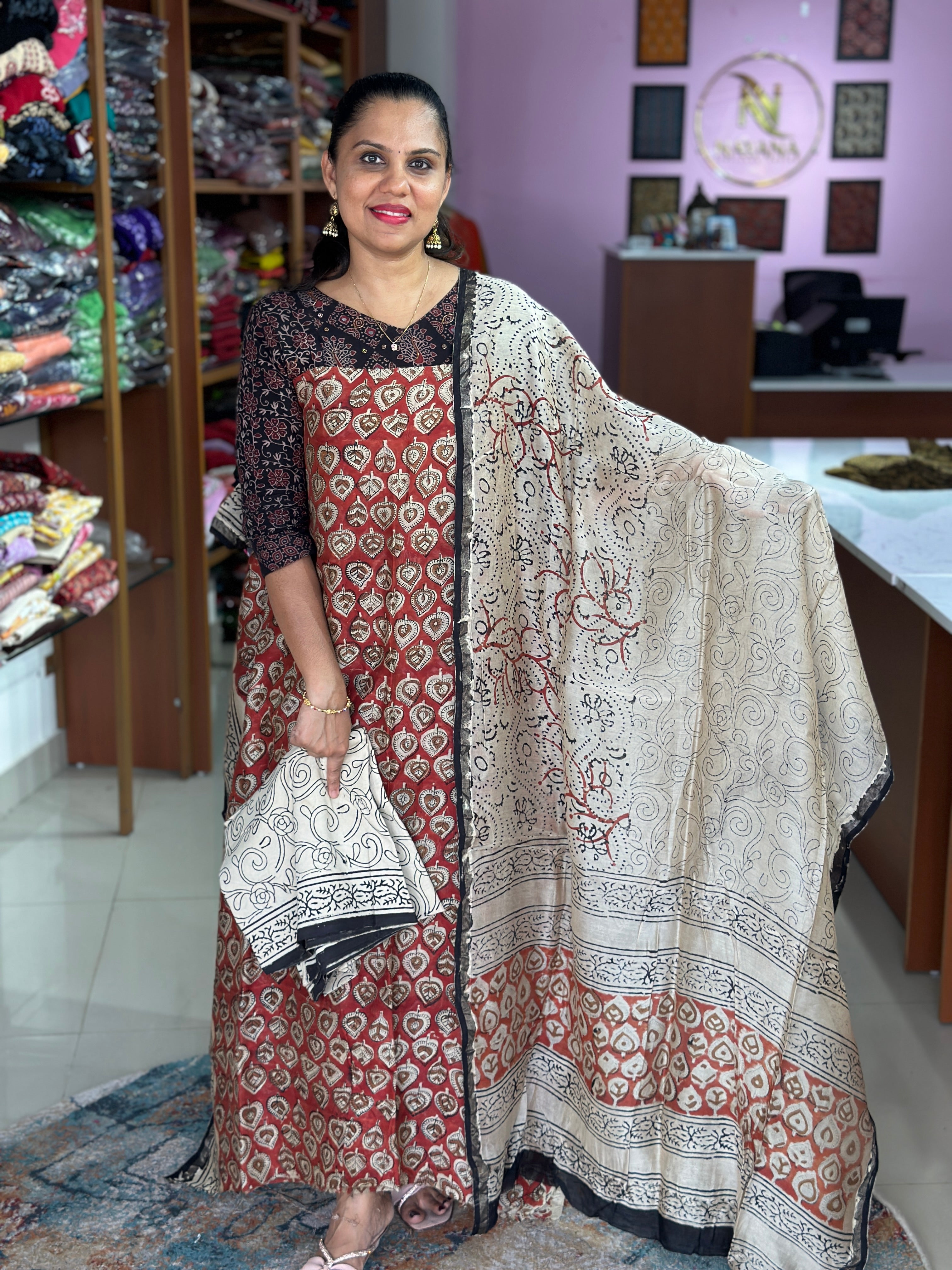 Chanderi Silk Unstitched Suit