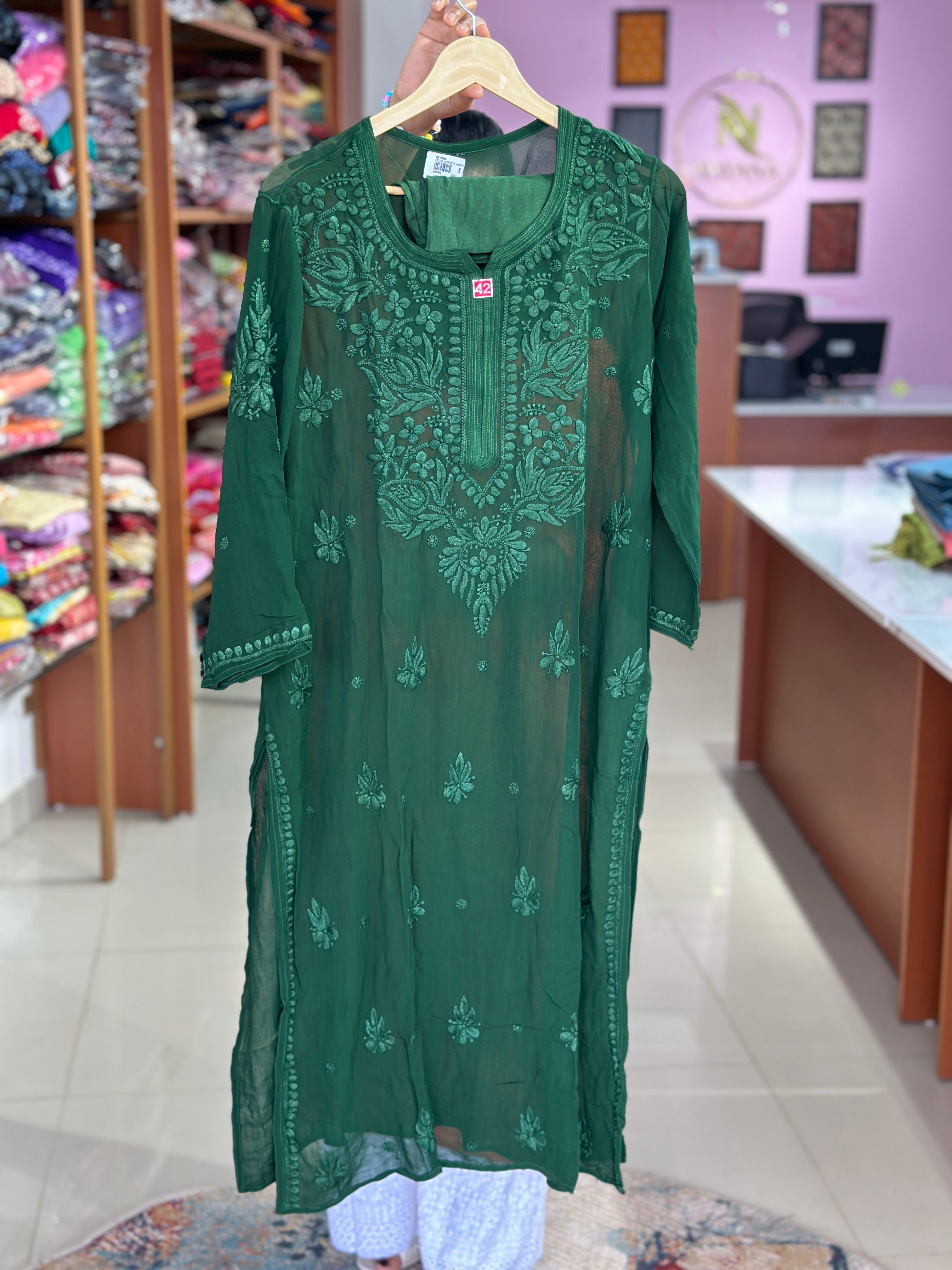 Viscose Georgette Chikankari Kurti