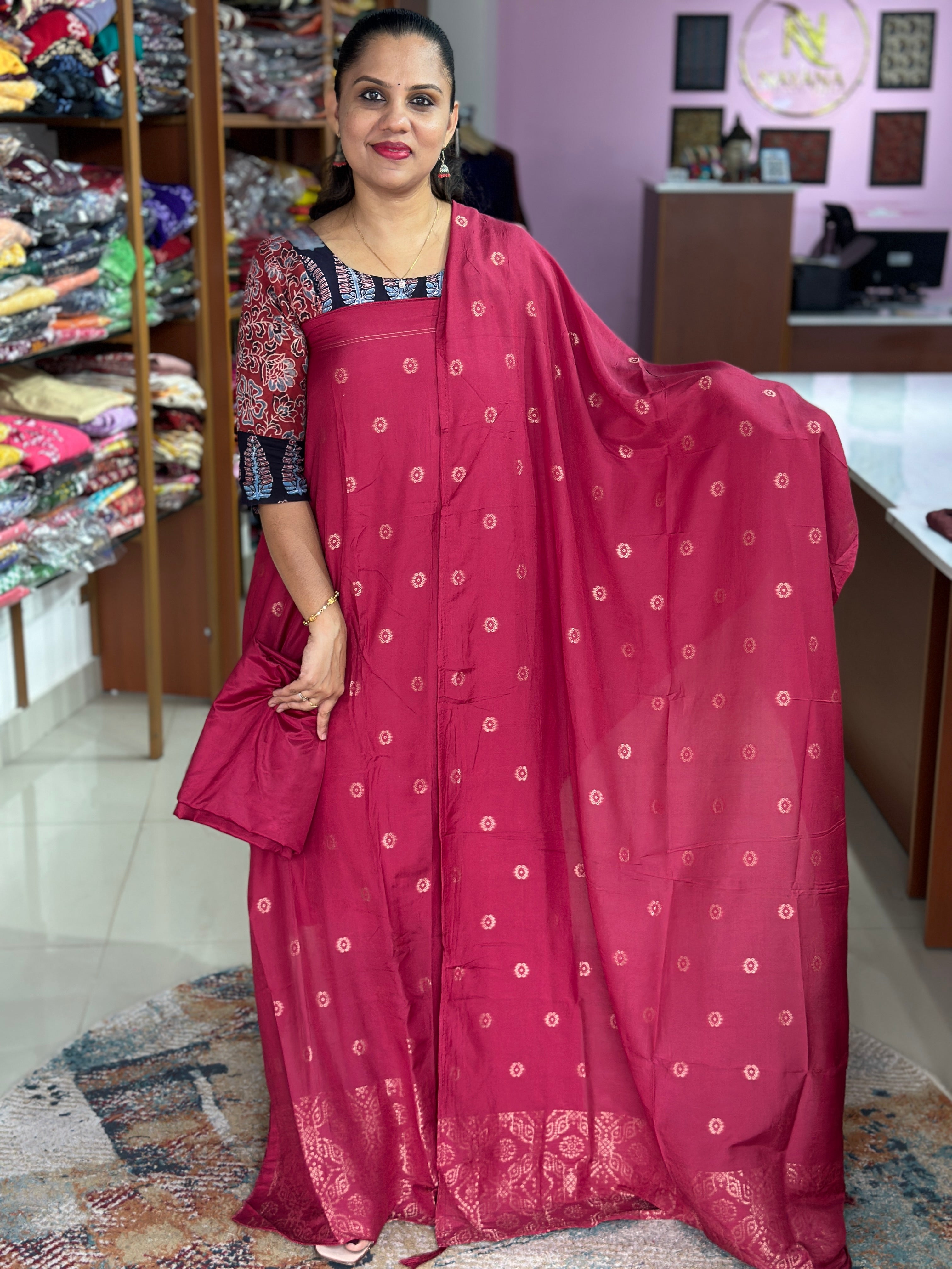 Semi Banarasi Unstitched Suit