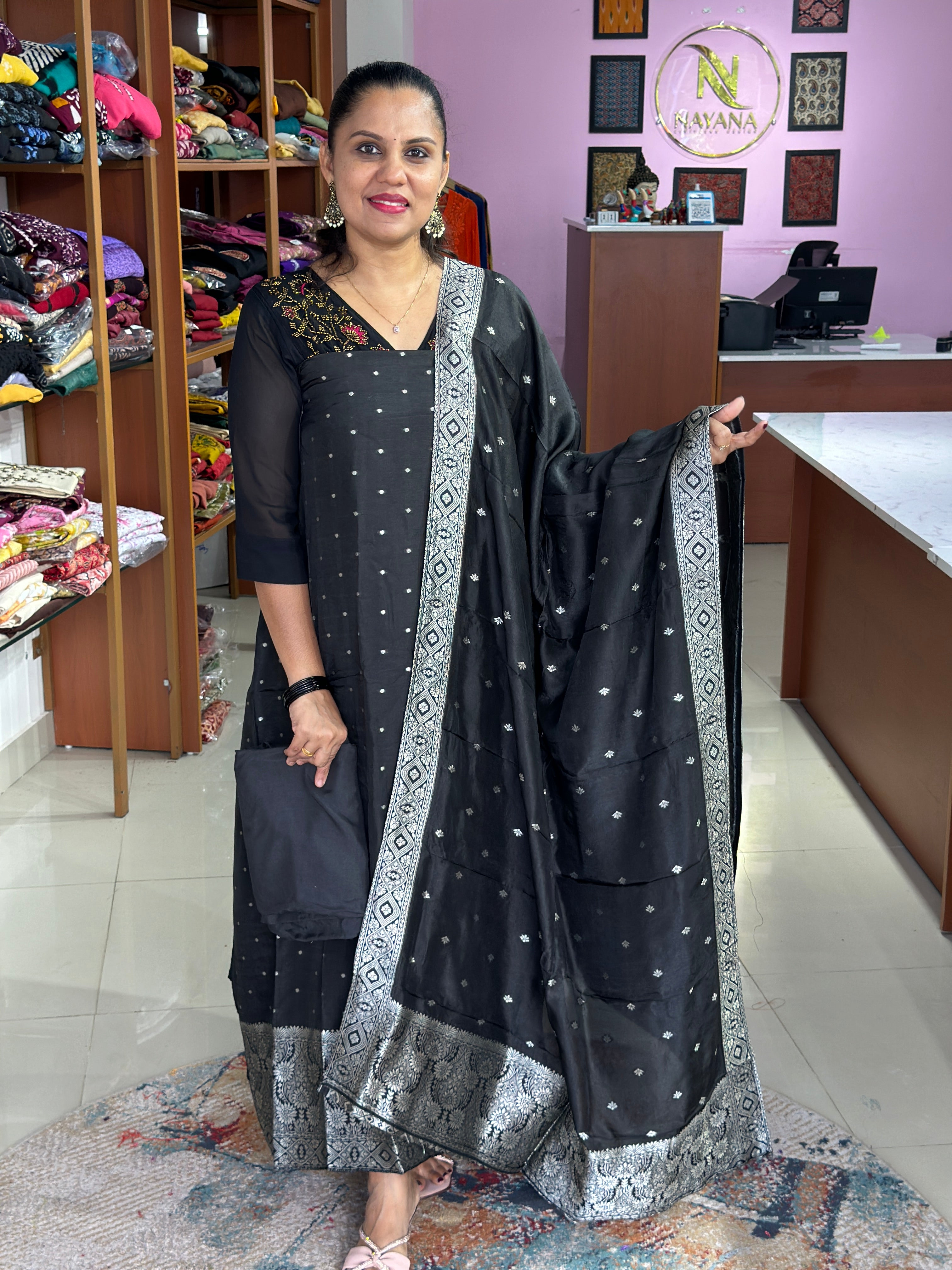 Banarasi Silk Unstitched Suits