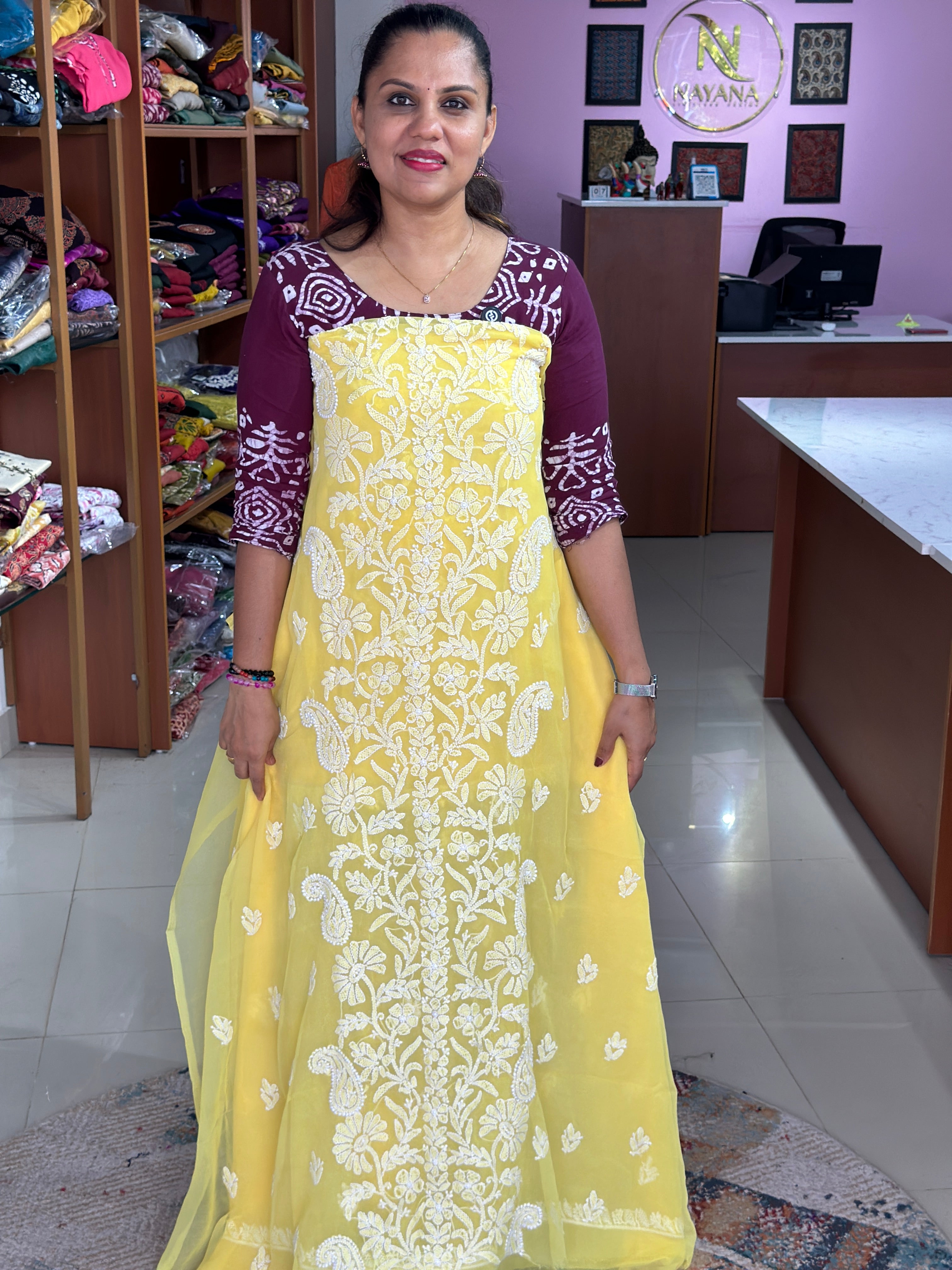 Lucknowi Work Chikankari Unstitched Salwar Suit