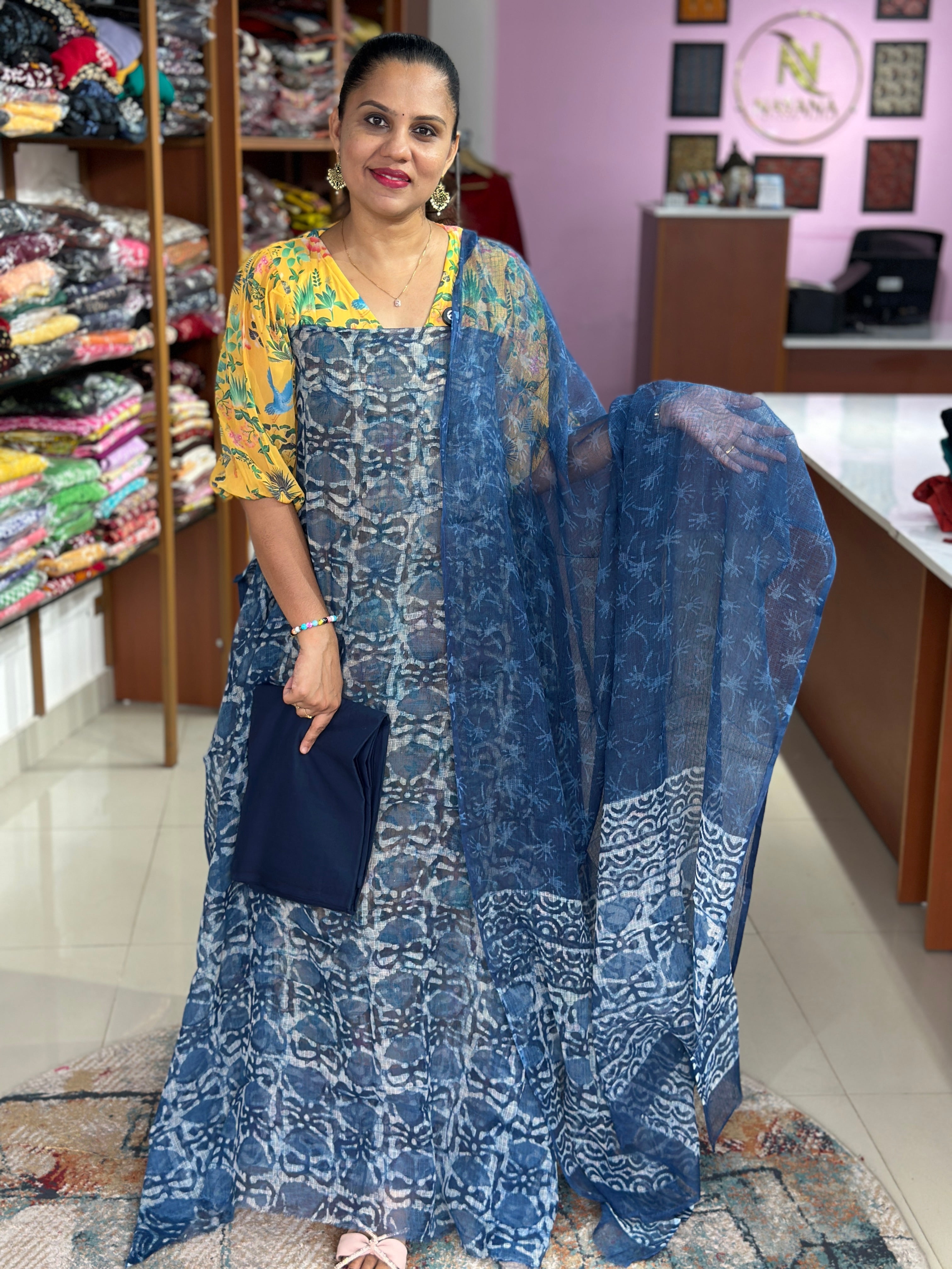 Kota Doria Unstitched Suit