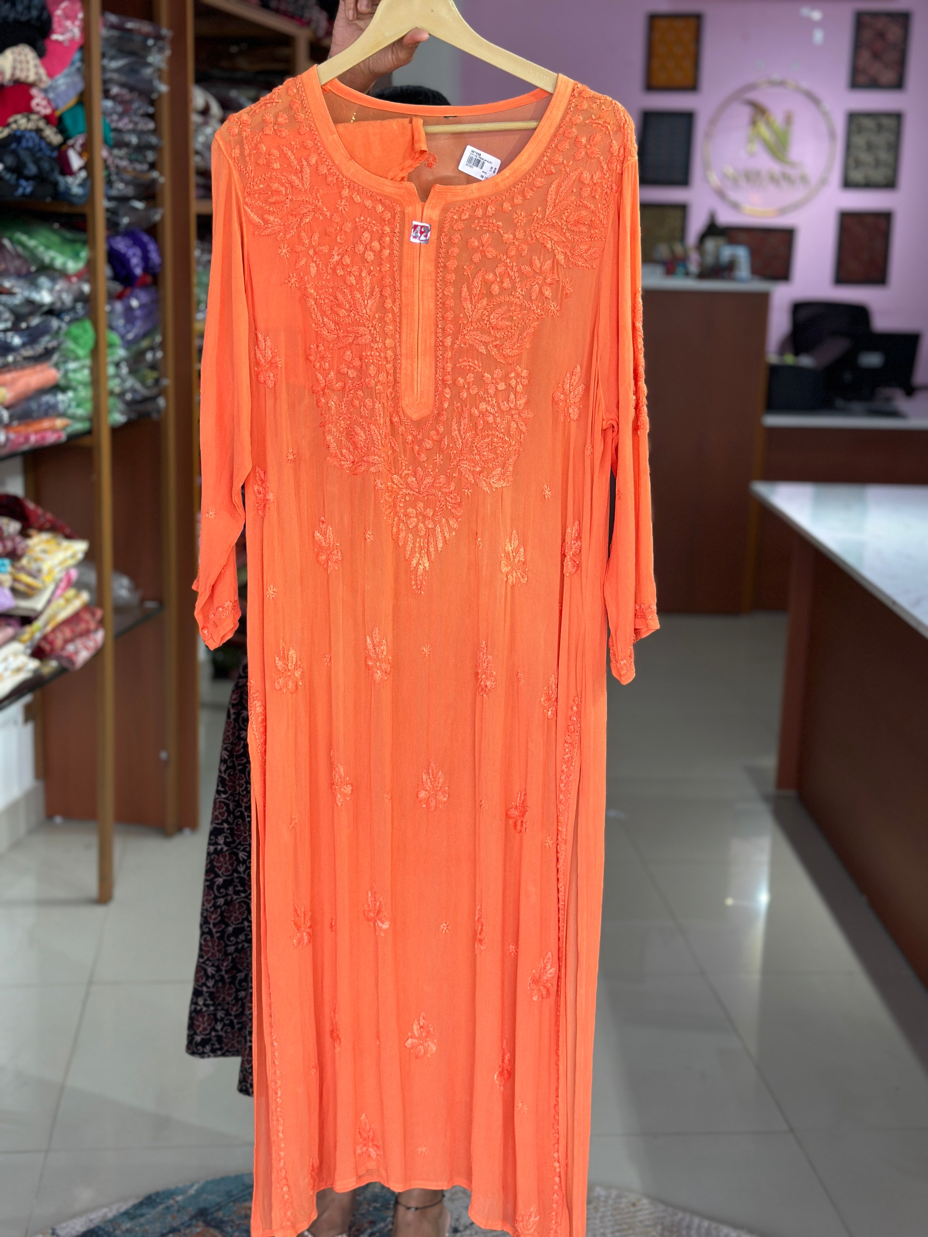 Chikankari Viscose Georgette Kurti