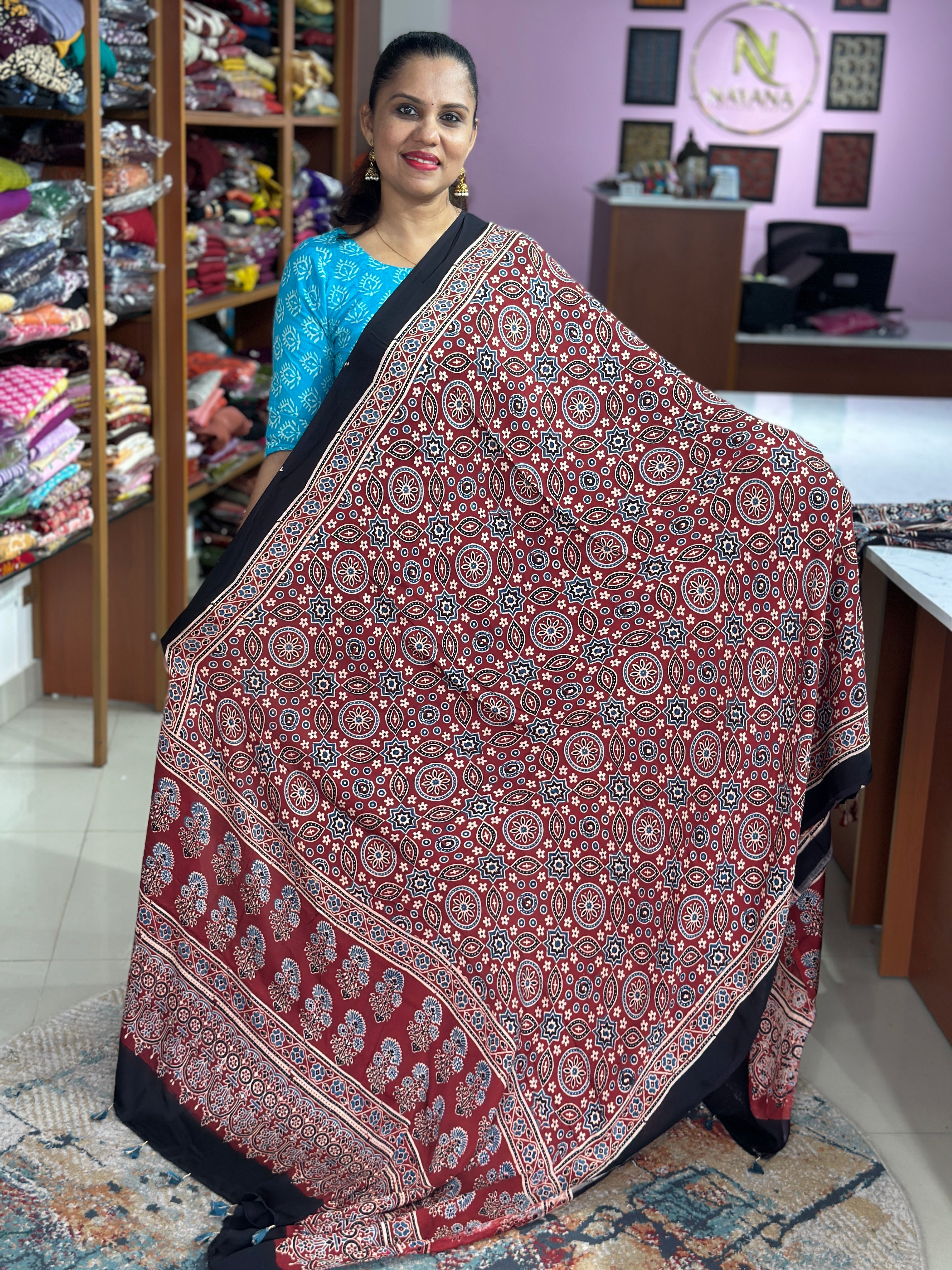 Ajrak Modal Silk Dupatta