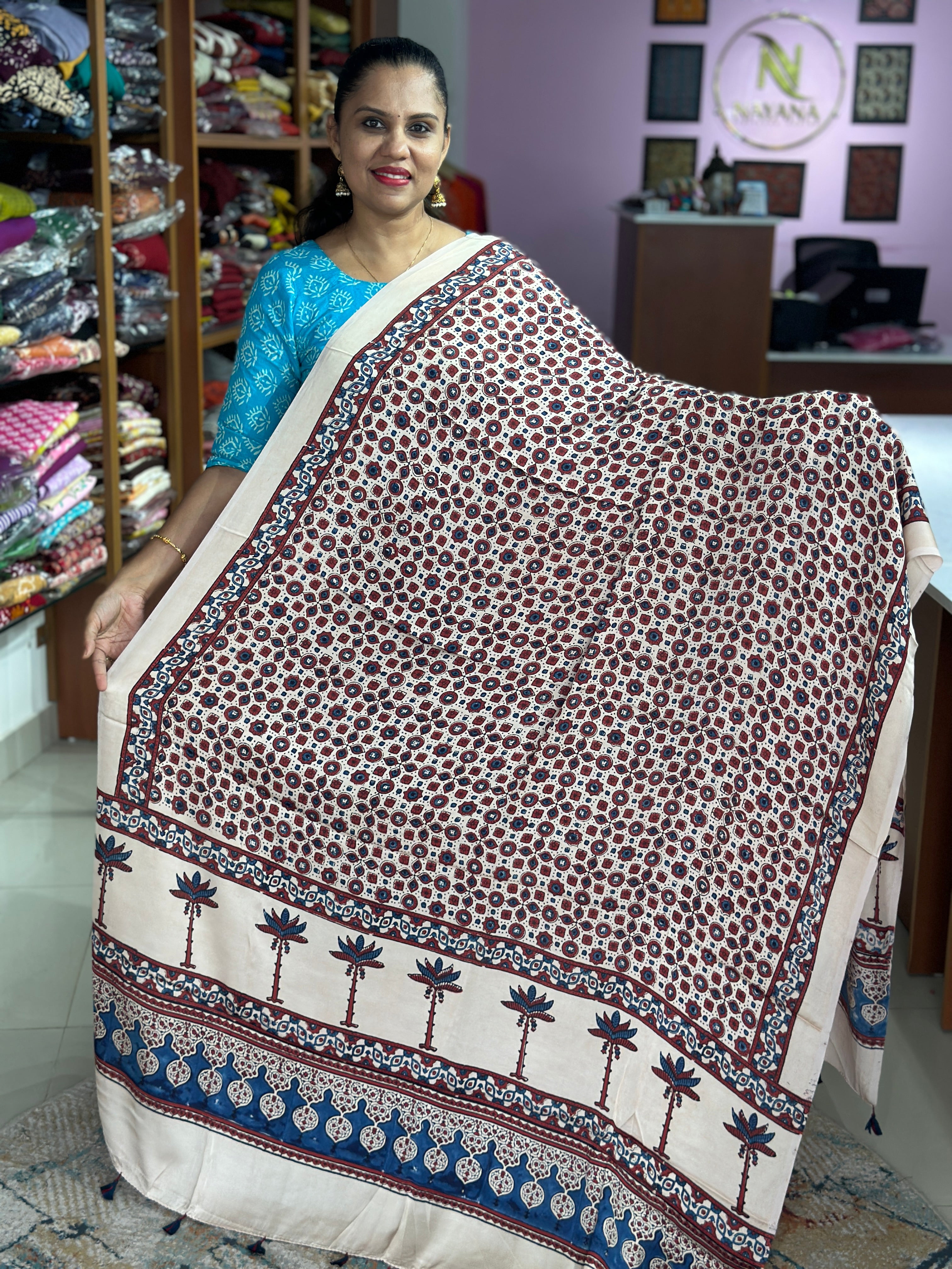 Ajrak Modal Silk Dupatta ND73