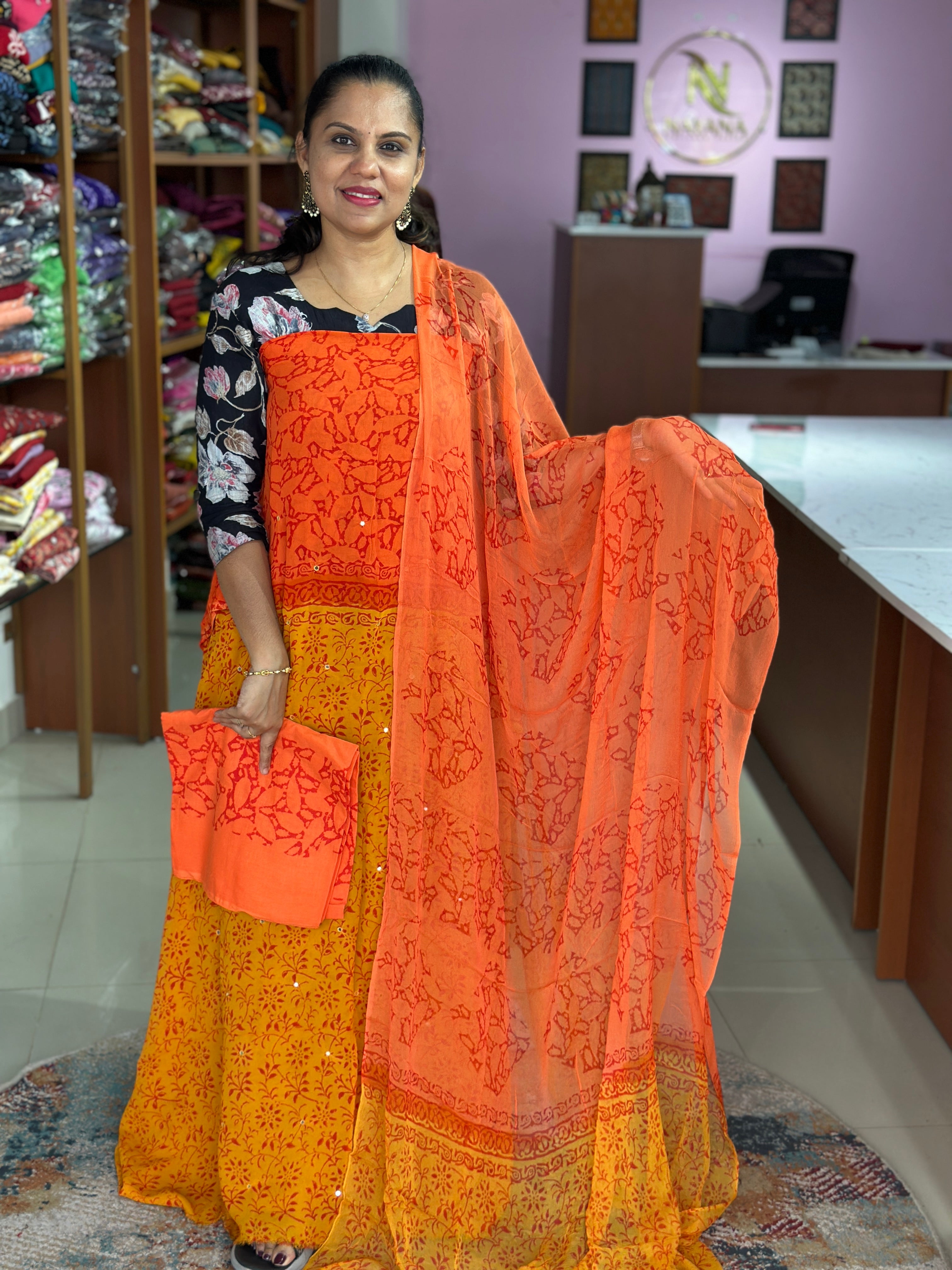 Super Georgette Unstitched Suit