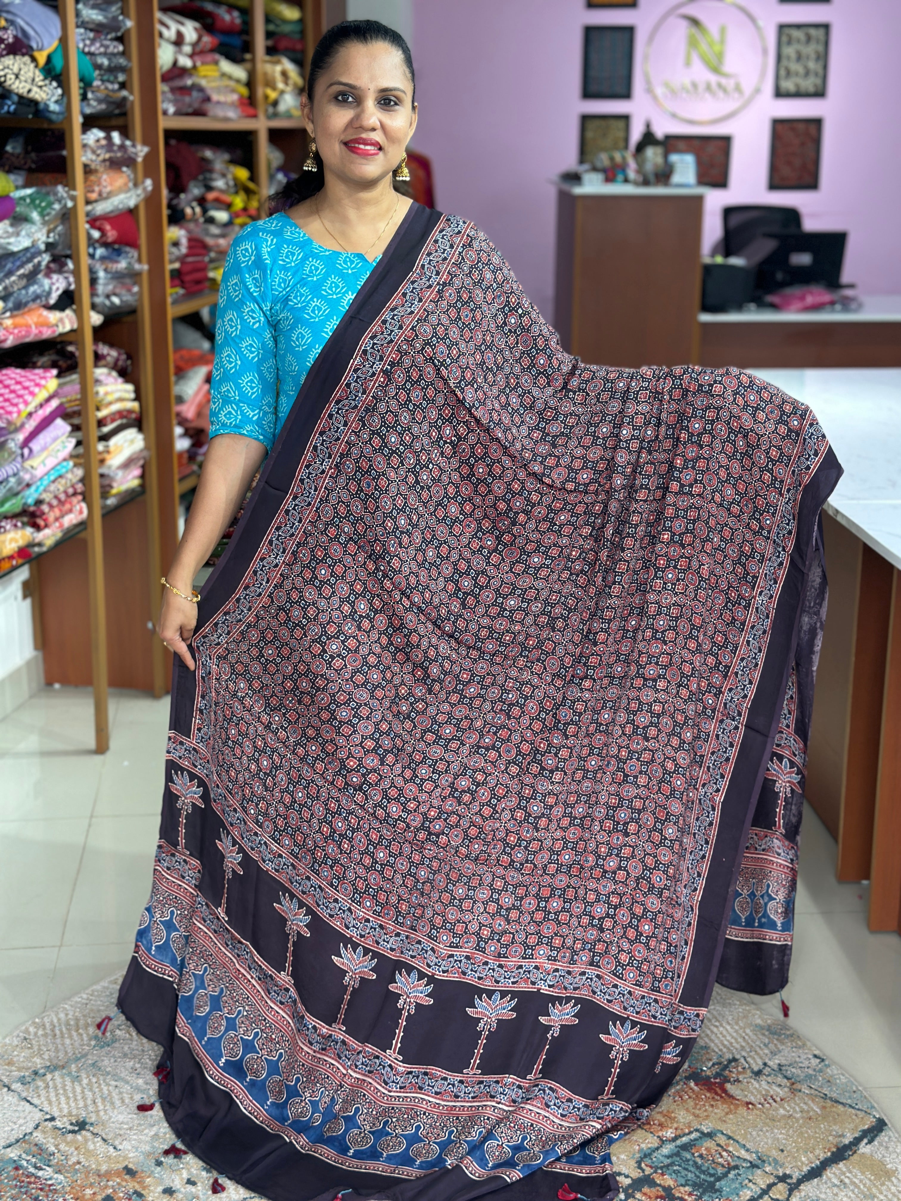 Ajrak Modal Silk Dupatta ND72