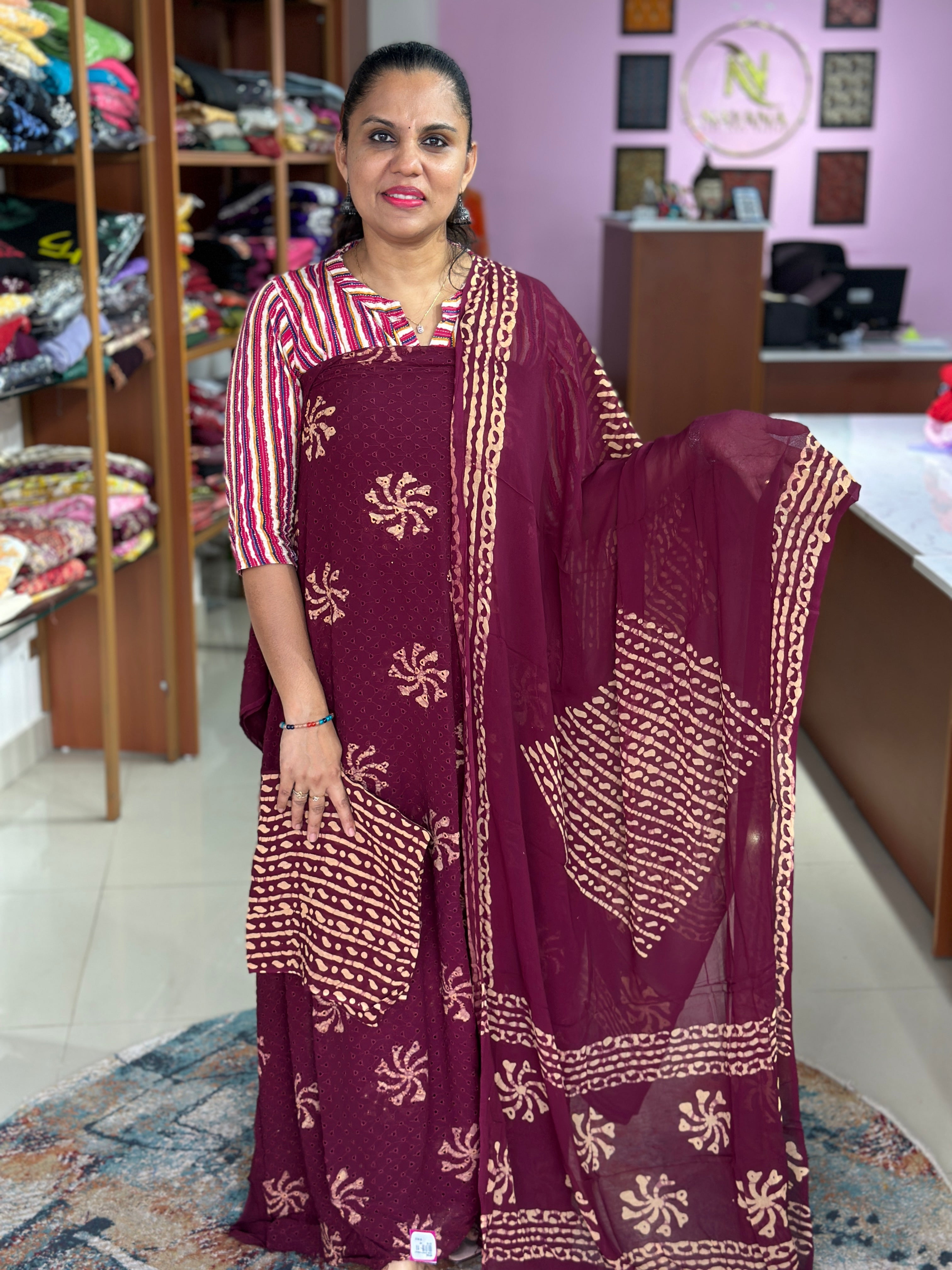Hakoba Viscose Georgette Unstitched Suit