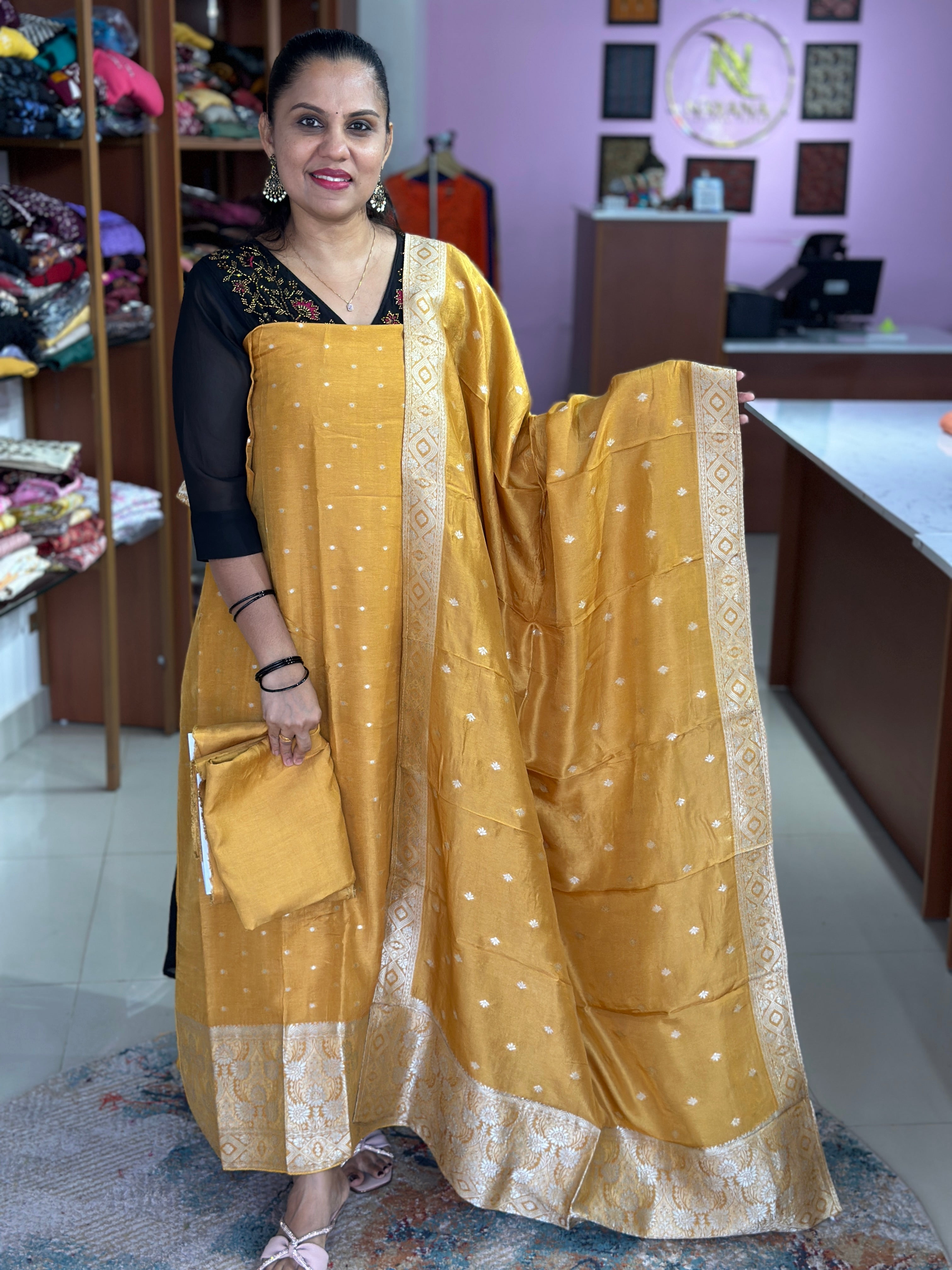 Banarasi Silk Unstitched Suits