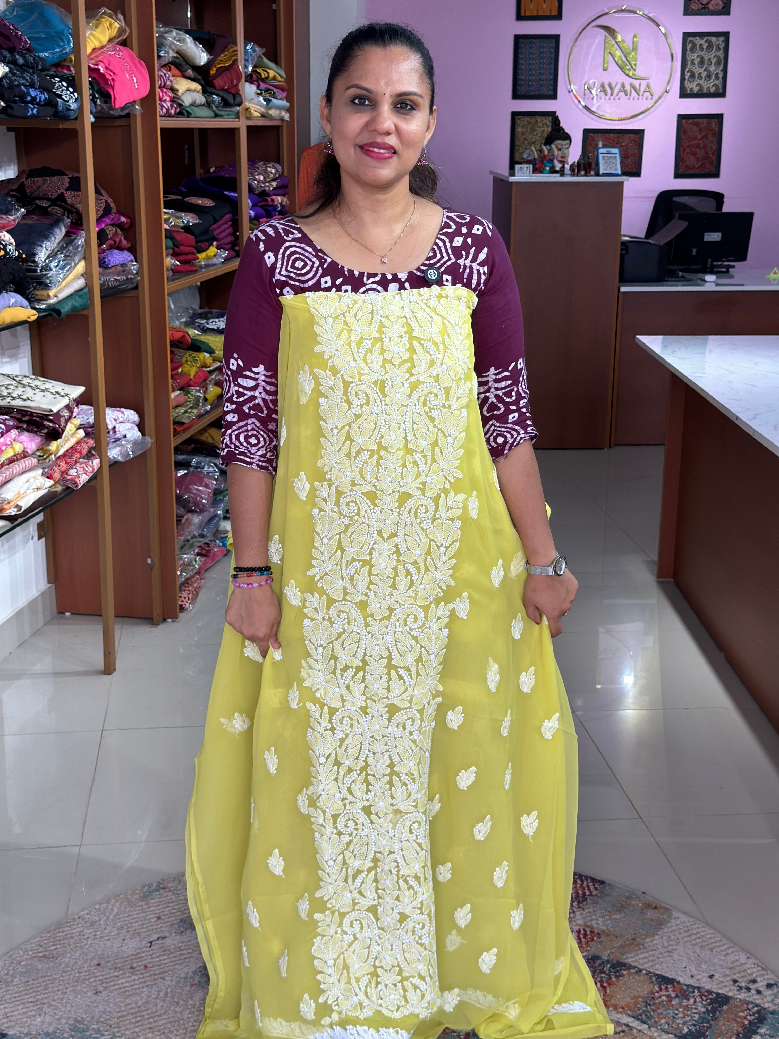 Lucknowi Chikankari Georgette Unstitched Suits