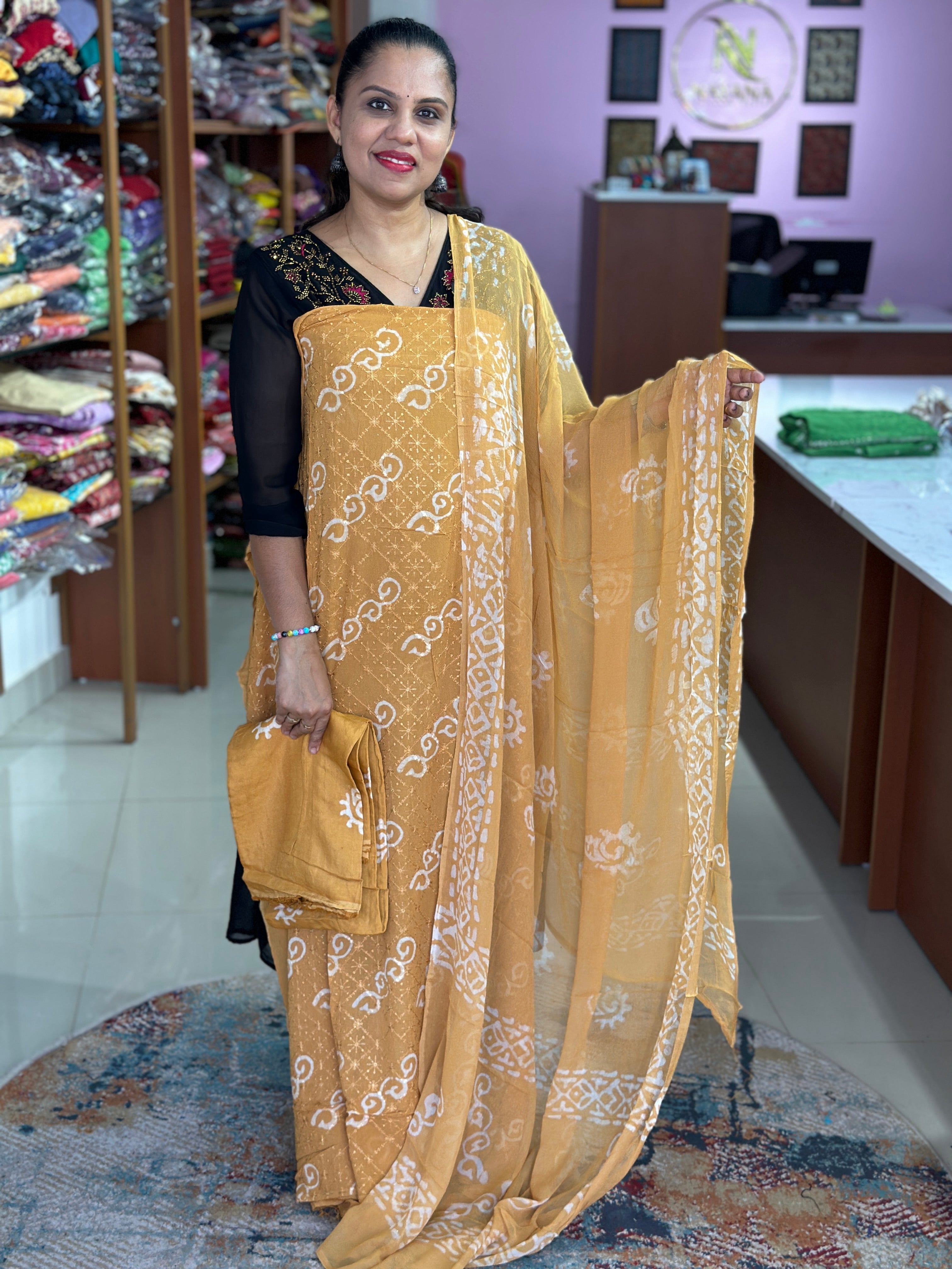 Viscose Georgette Unstitched Suit ND15
