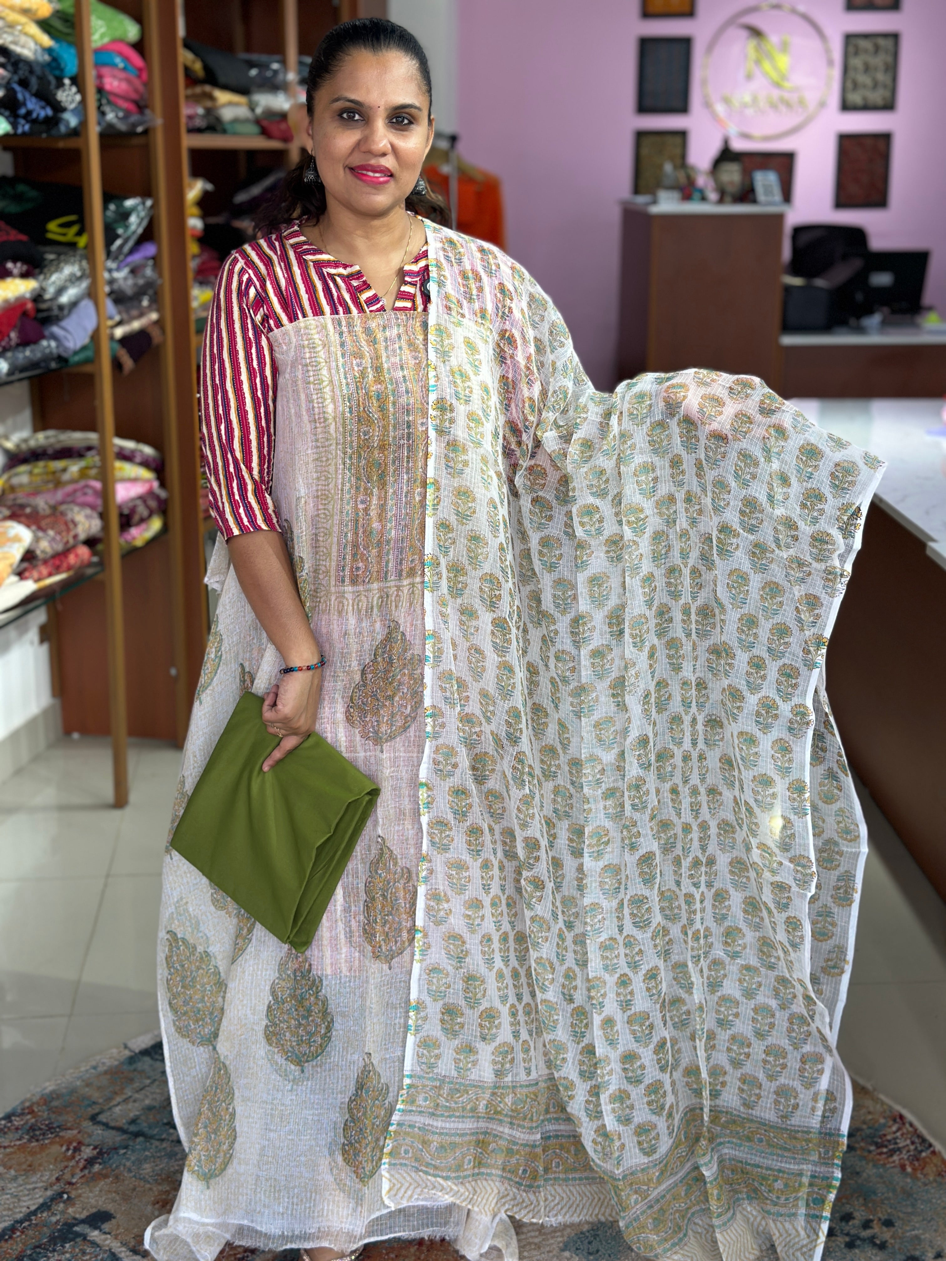 Kota Doria Unstitched Suit