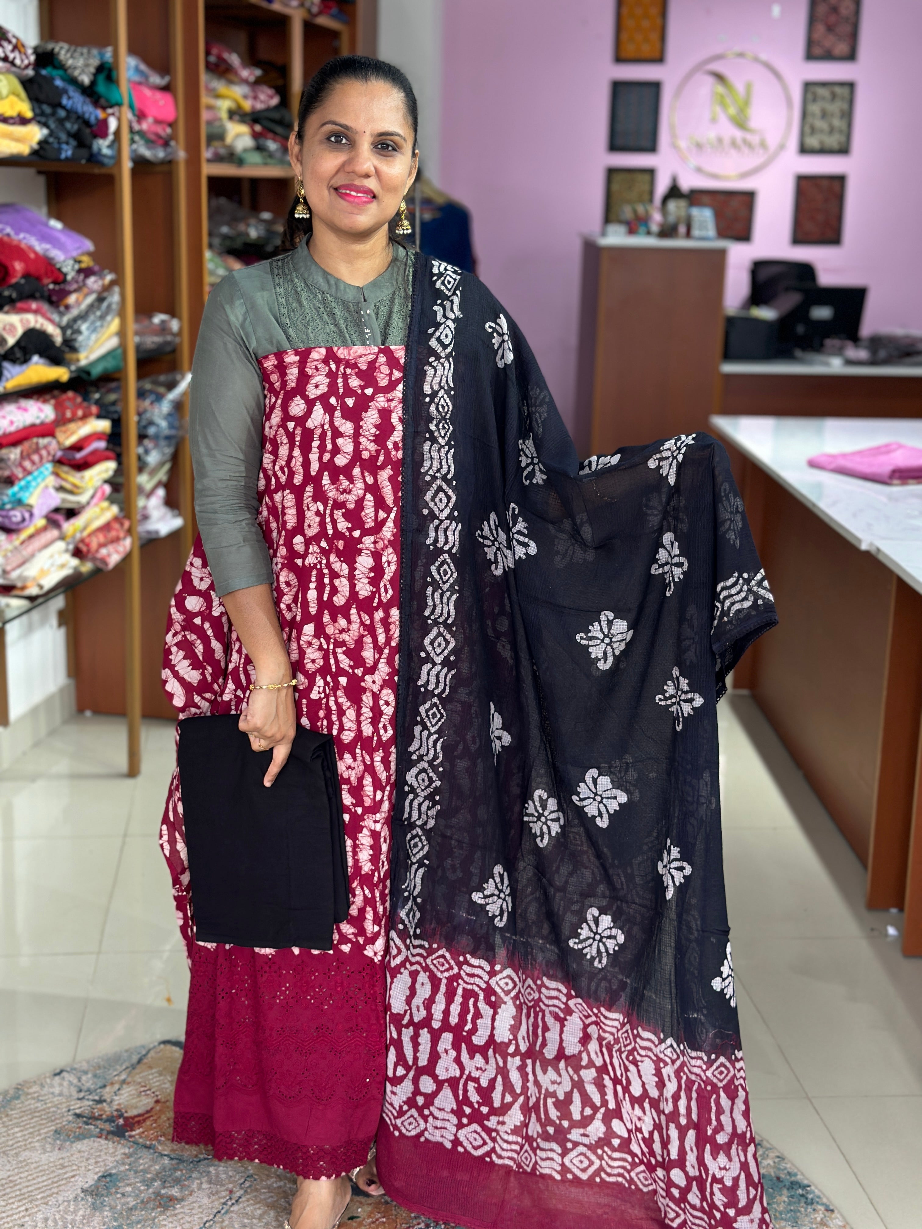 Cotton Batik Print Unstitched Suits