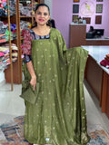 Semi Banarasi Silk Unstitched Suit