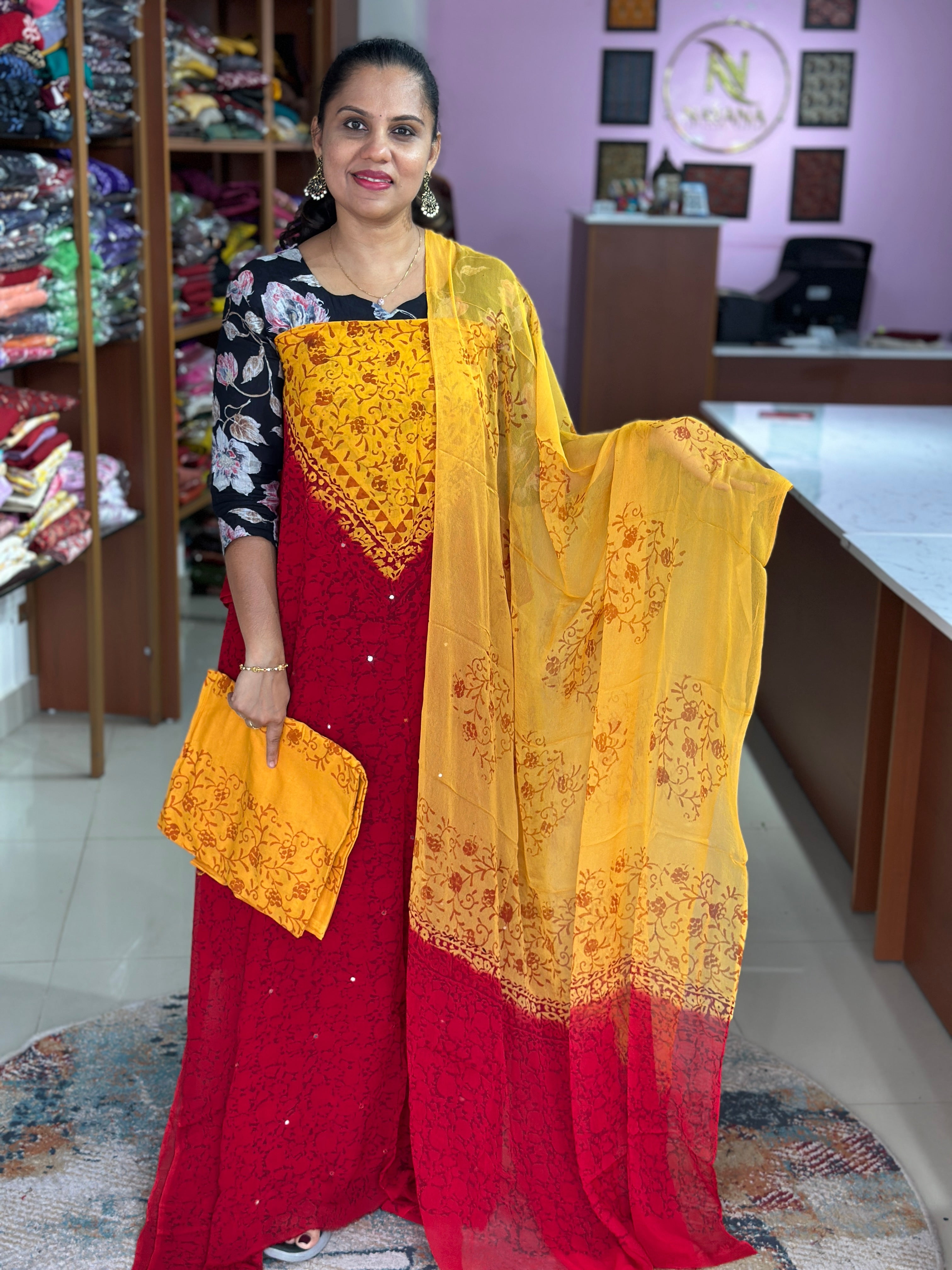 Super Georgette Unstitched Suit