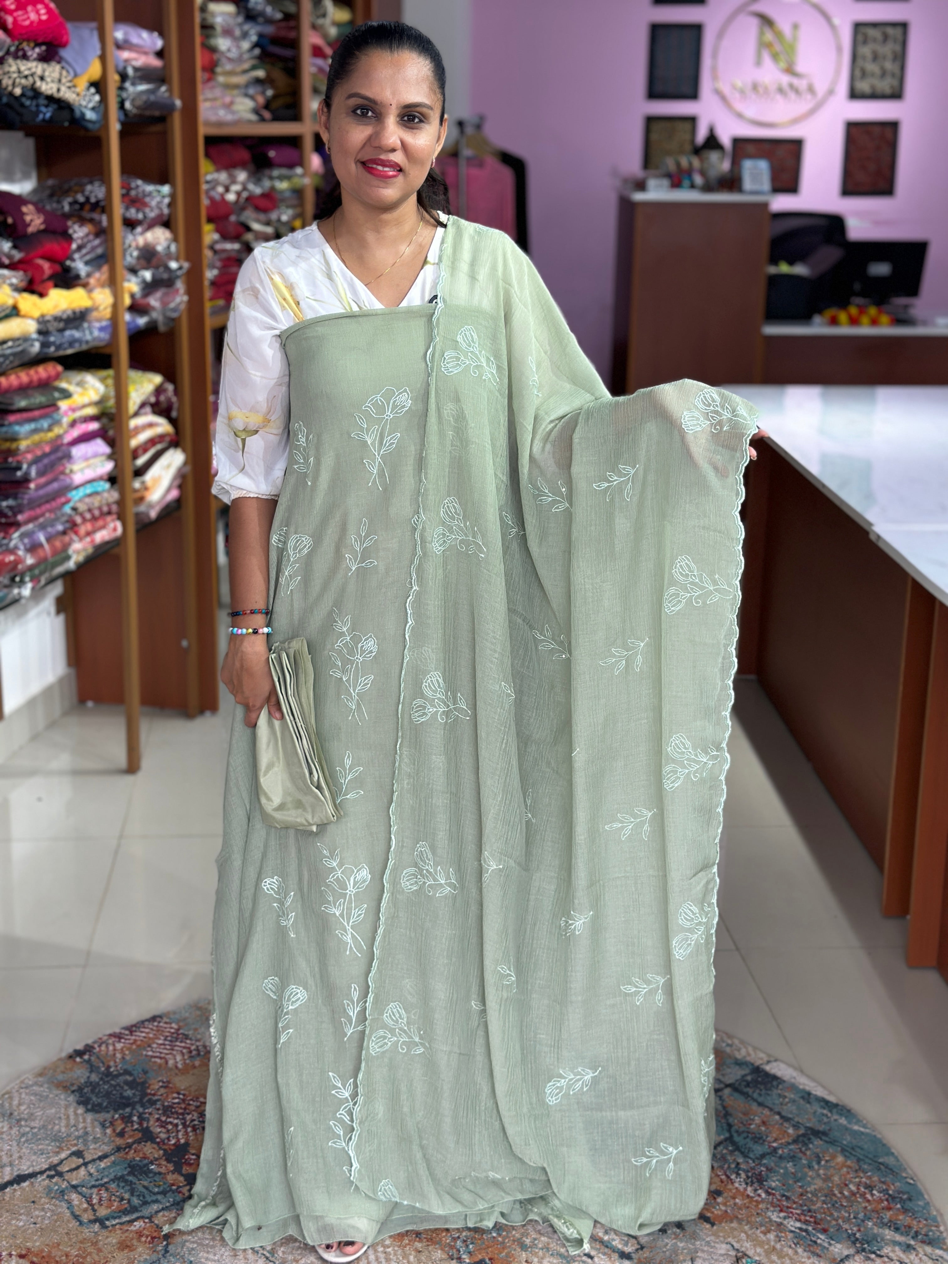 Crushed Georgette Unstitched Suit