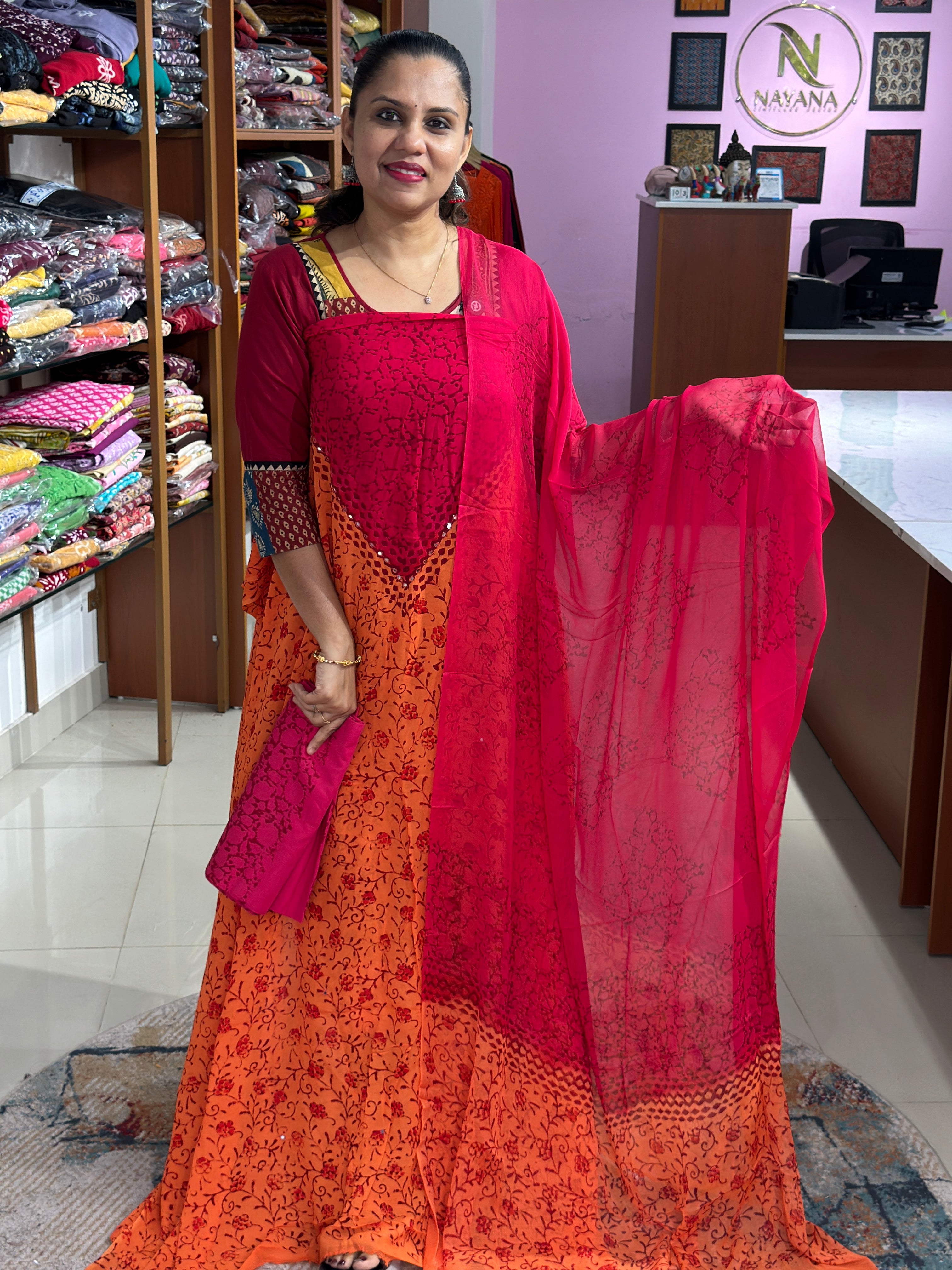 Super Georgette Unstitched Suits ND46