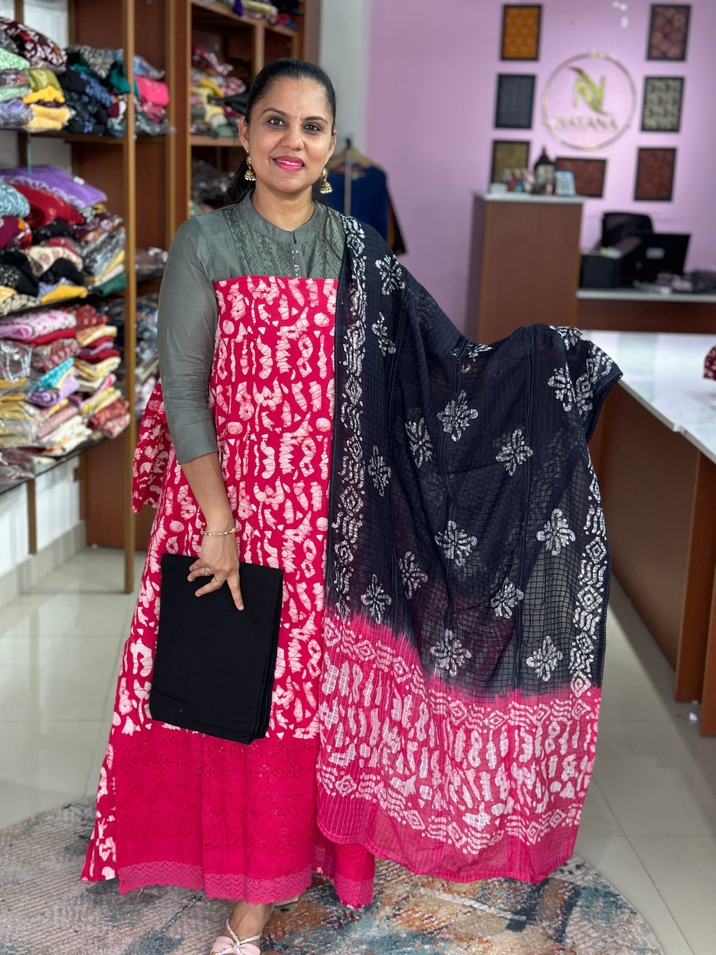 Cotton Batik Print Unstitched Suits