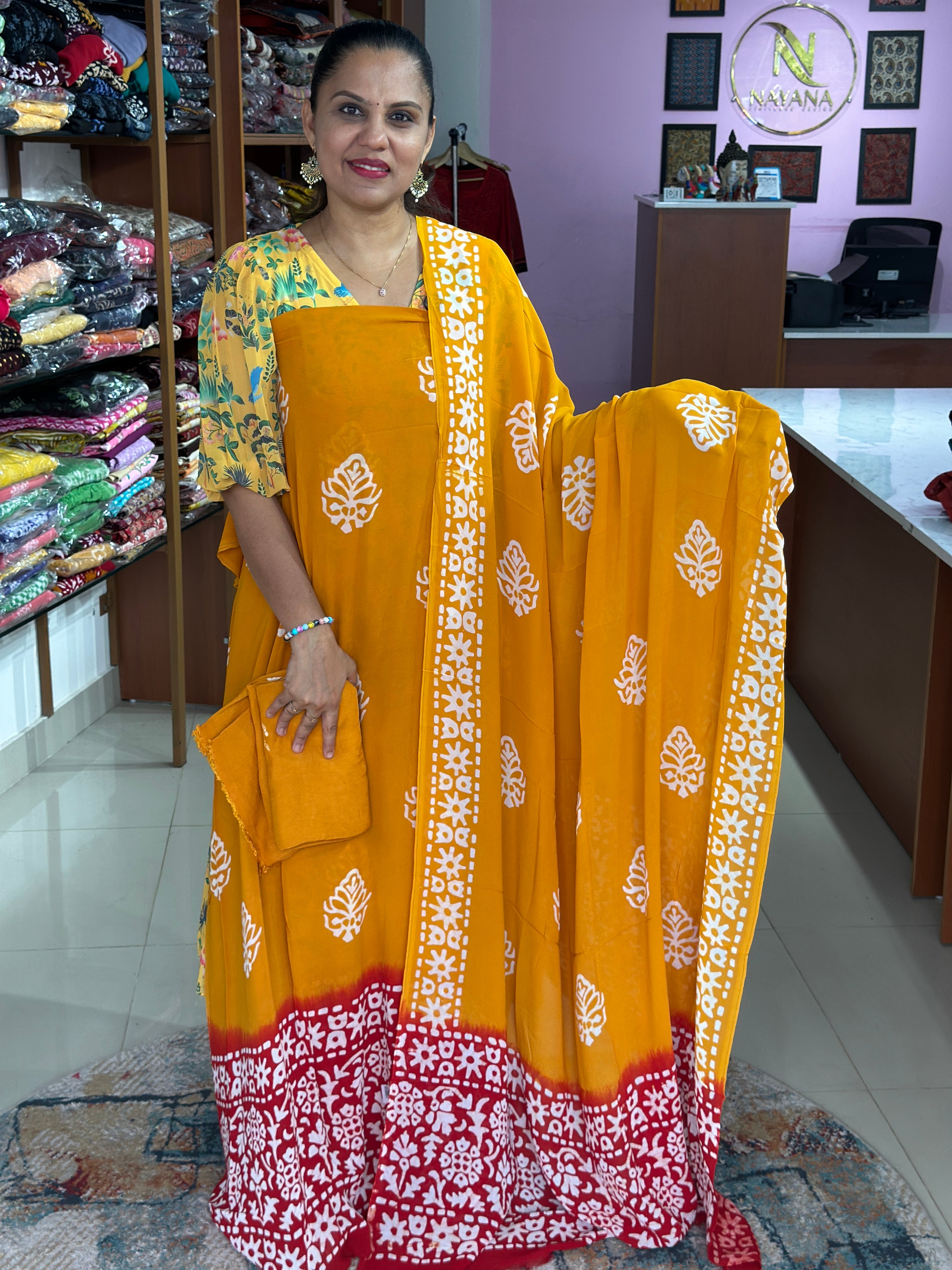 Viscose Georgette Unstitched Suit