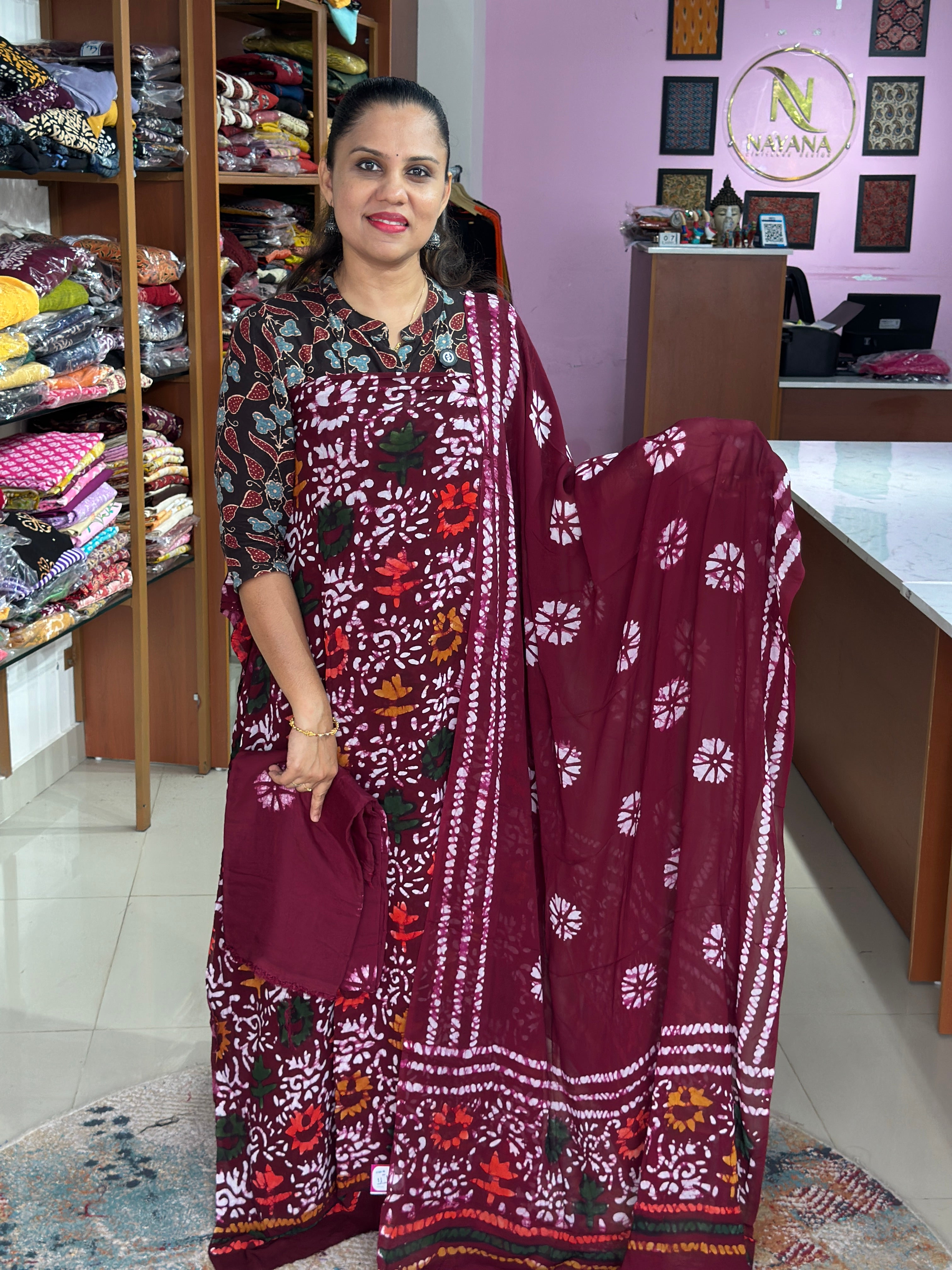 Viscose Georgette Multi Colour Suit ND83