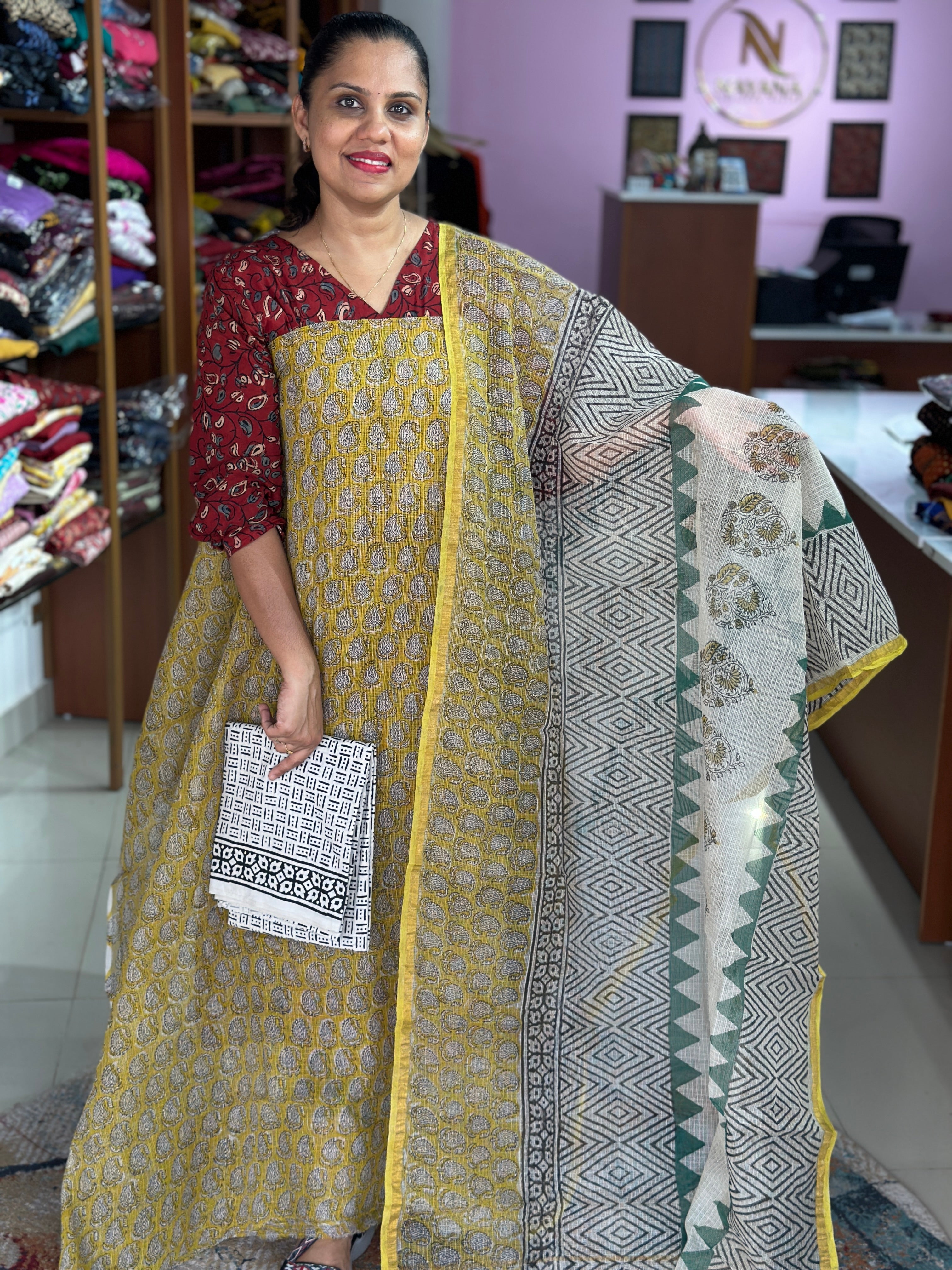 Kota Doria Unstitched Suit