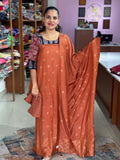 Semi Banarasi Silk Unstitched Suit