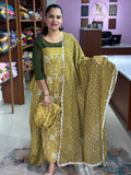 Bandhani Cotton Unstitched Suit