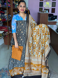 Semi Mul Chanderi Unstitched Suit