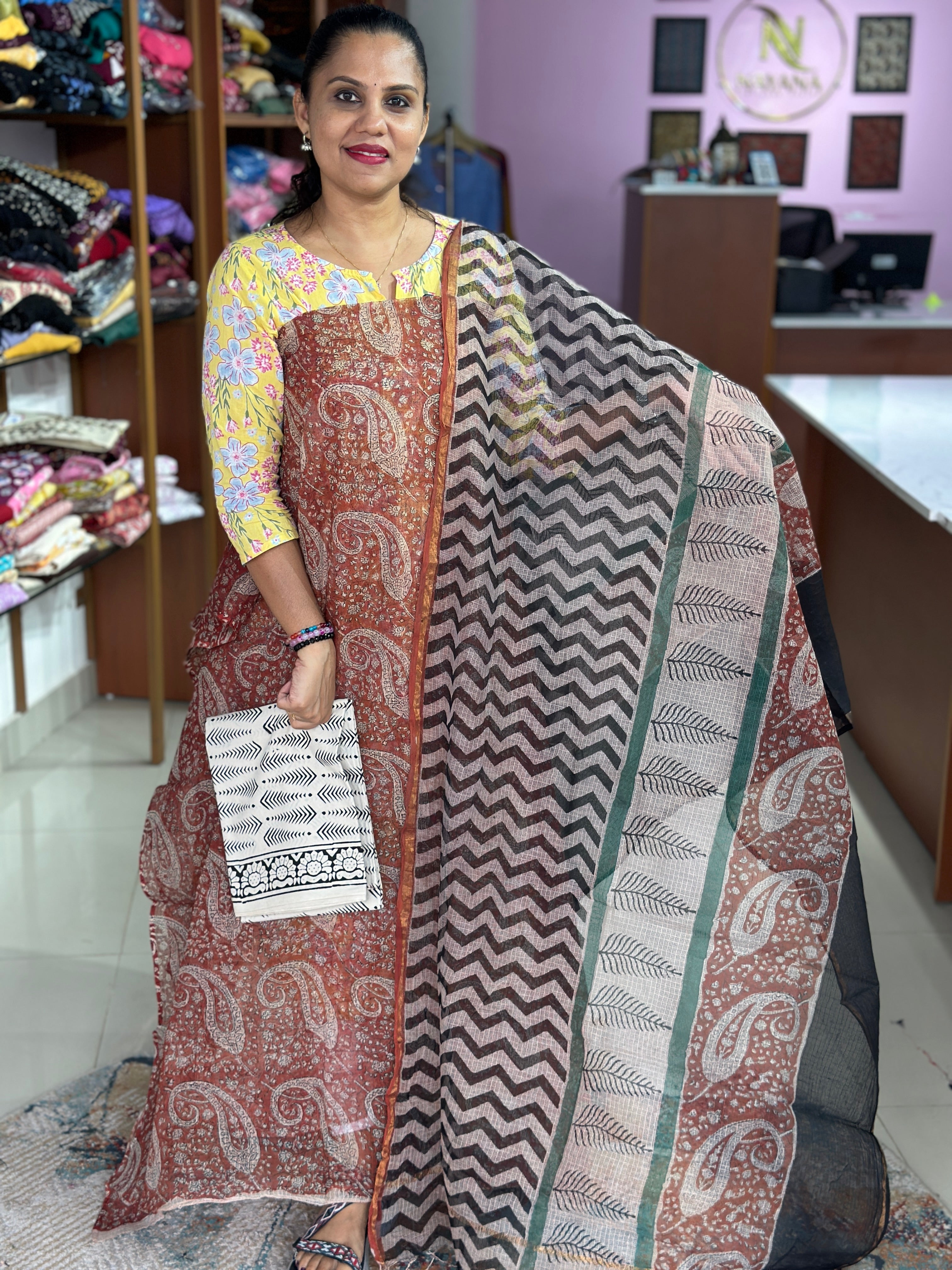 Kota Doria Unstitched Suit