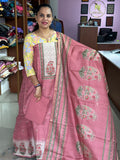 Semi Tussar Unstitched Suits