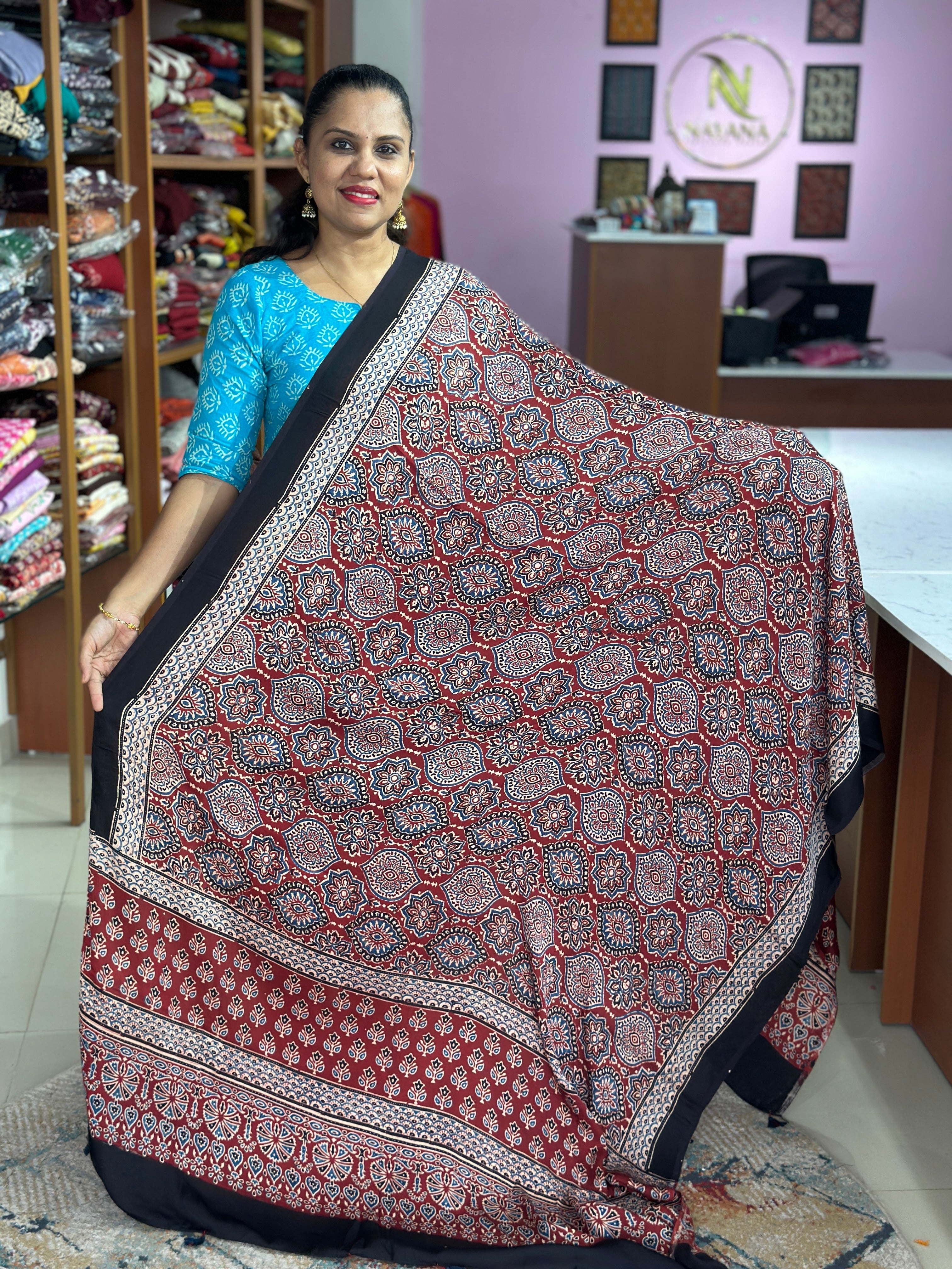 Ajrak Modal Silk Dupatta ND74