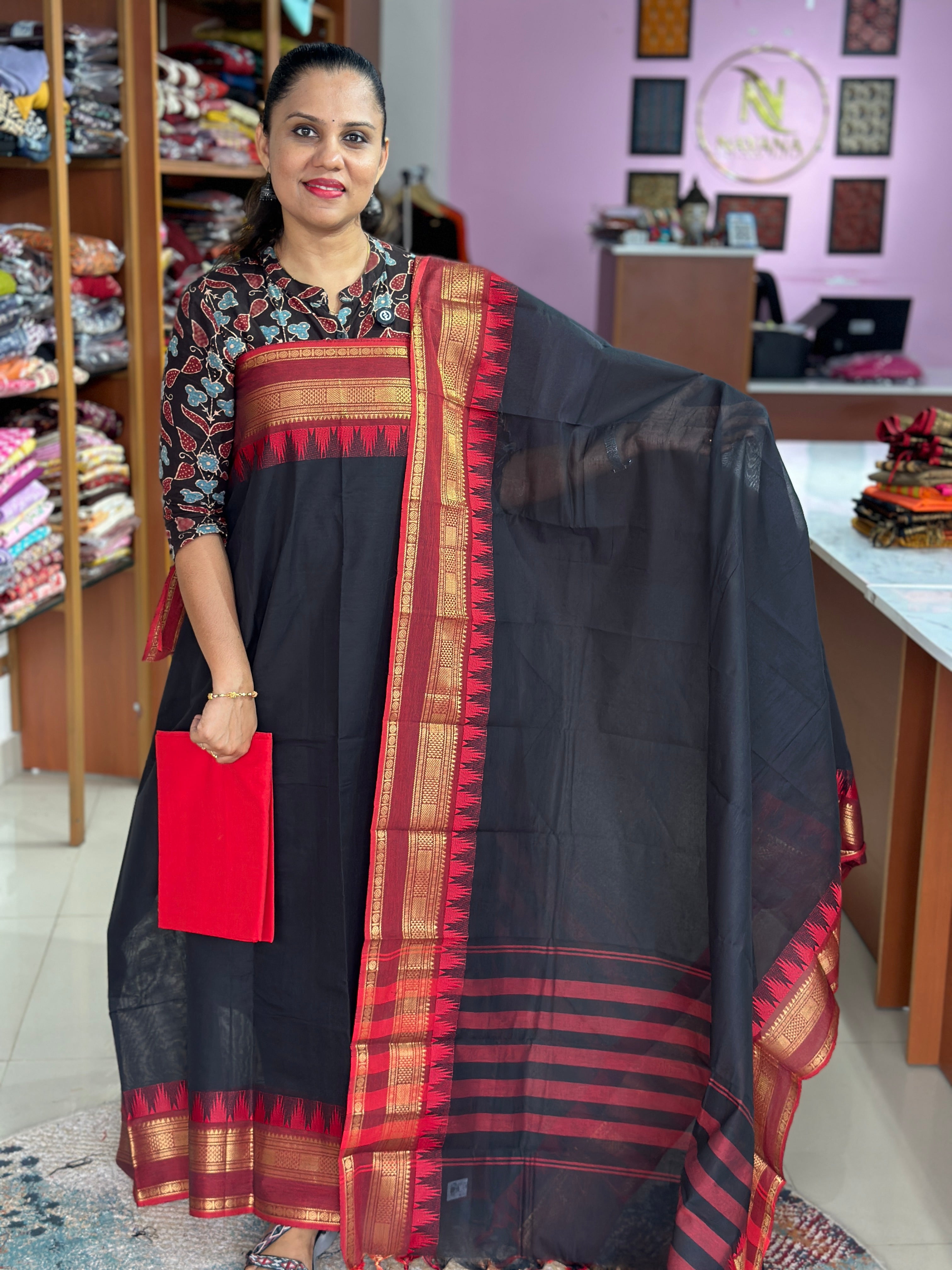 Kanchi Cotton Unstitched Suit with bottom