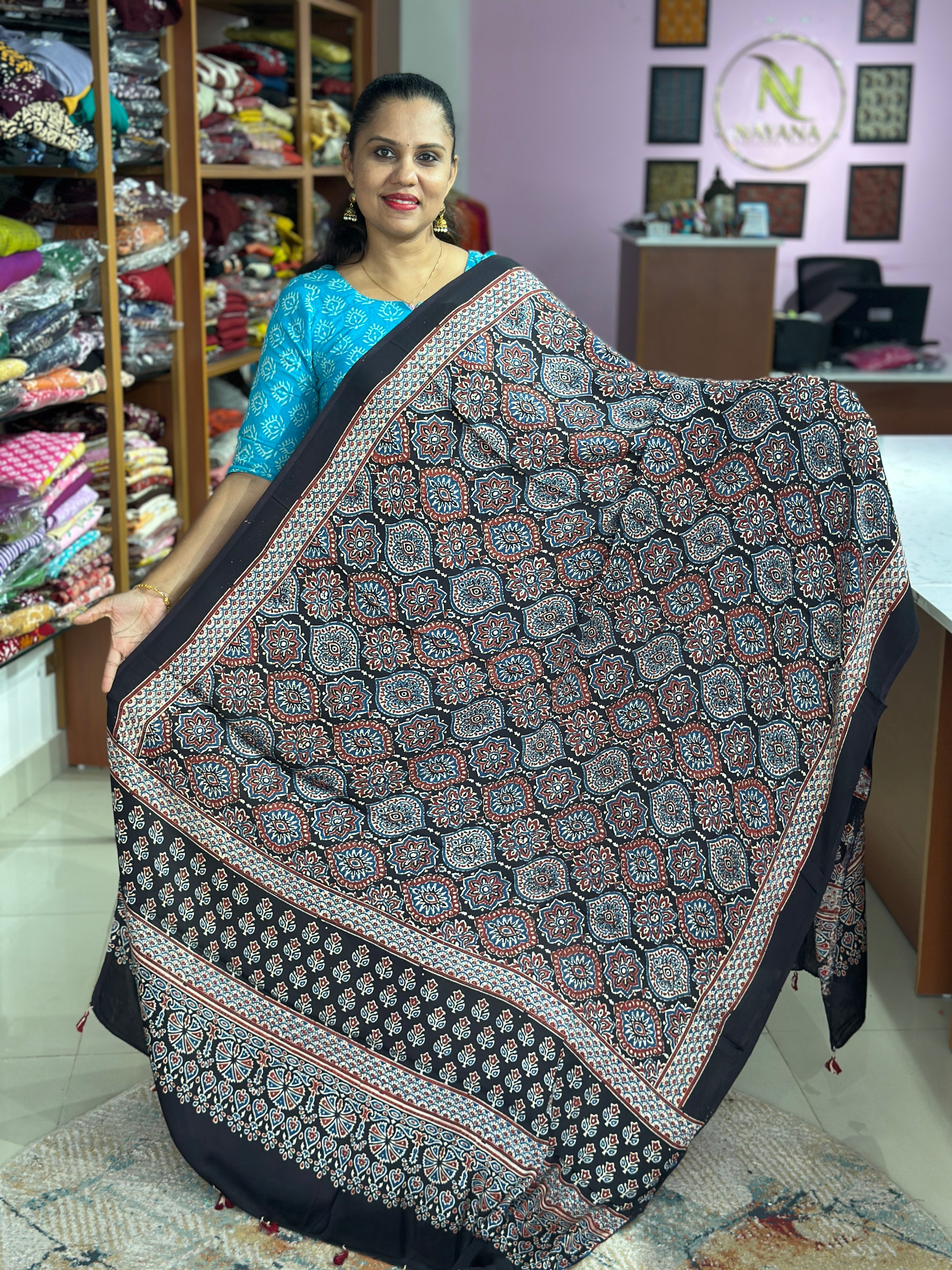 Ajrak Modal Silk Dupatta ND75