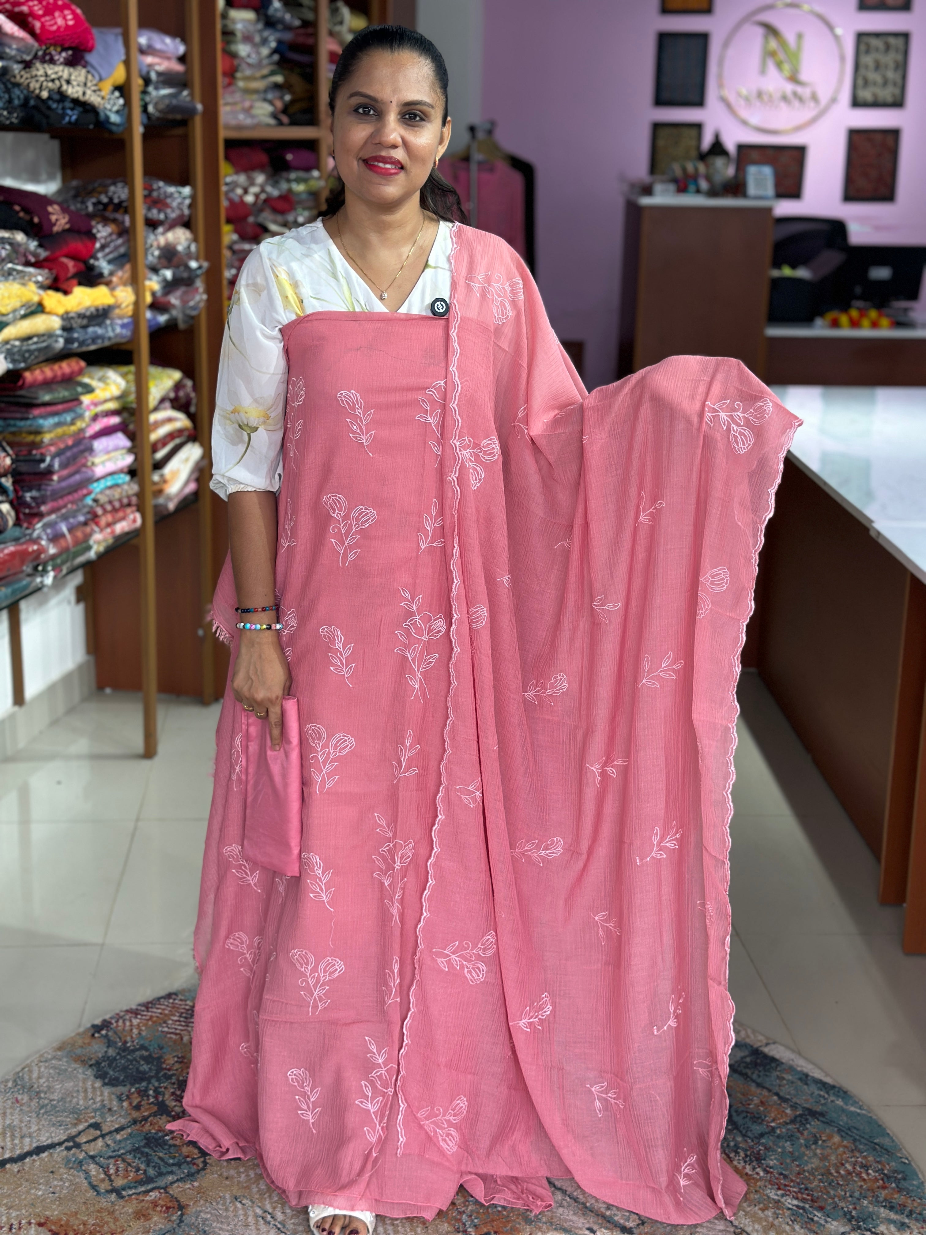 Crushed Georgette Unstitched Suit