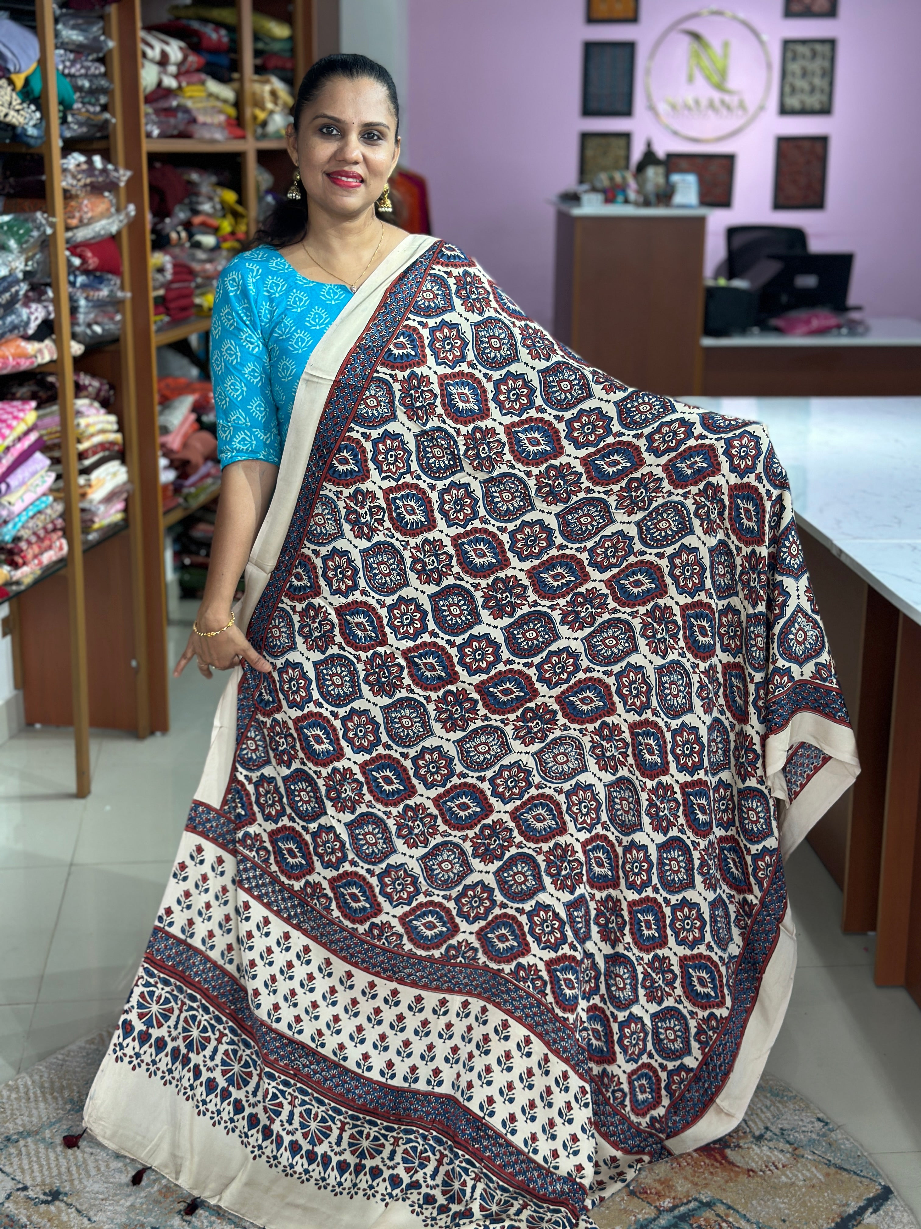 Ajrak Modal Silk Dupatta ND76