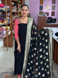Viscose Georgette With Banarasi Dupatta