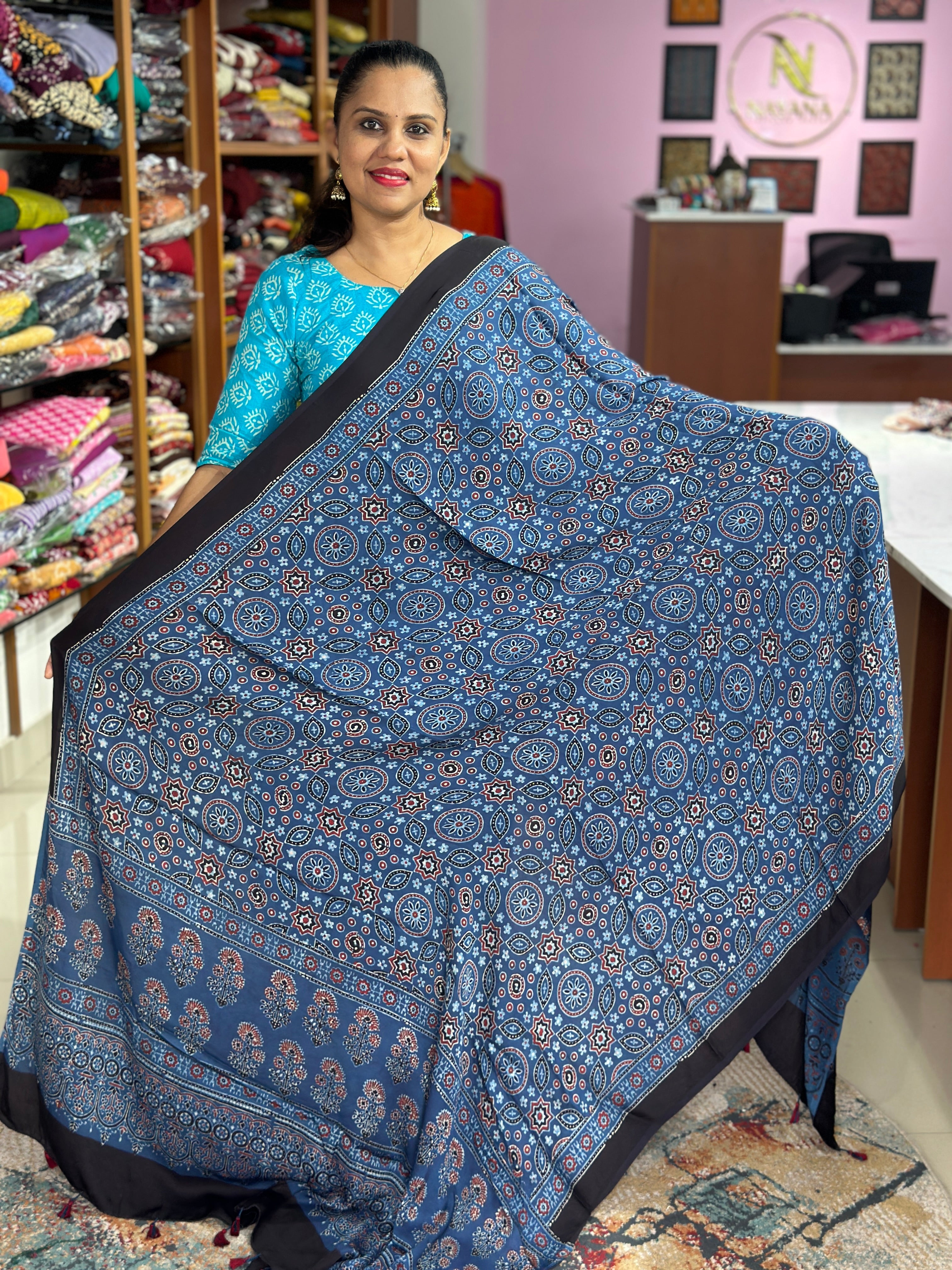Ajrak Modal Silk Dupatta