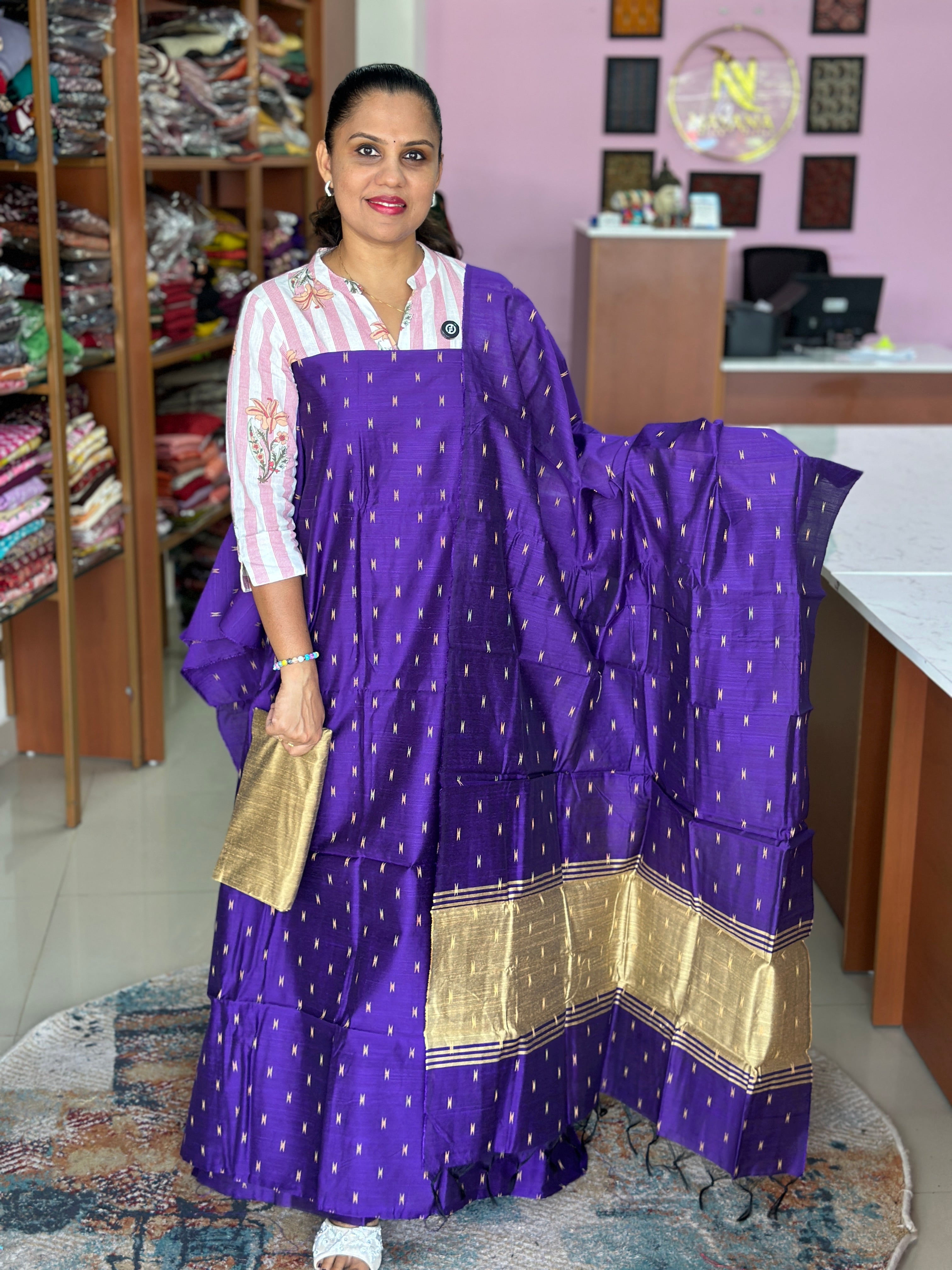 Mangalgiri Silk Cotton Unstitched Suit