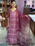 Cotton Dabu Handblock Printed Suit