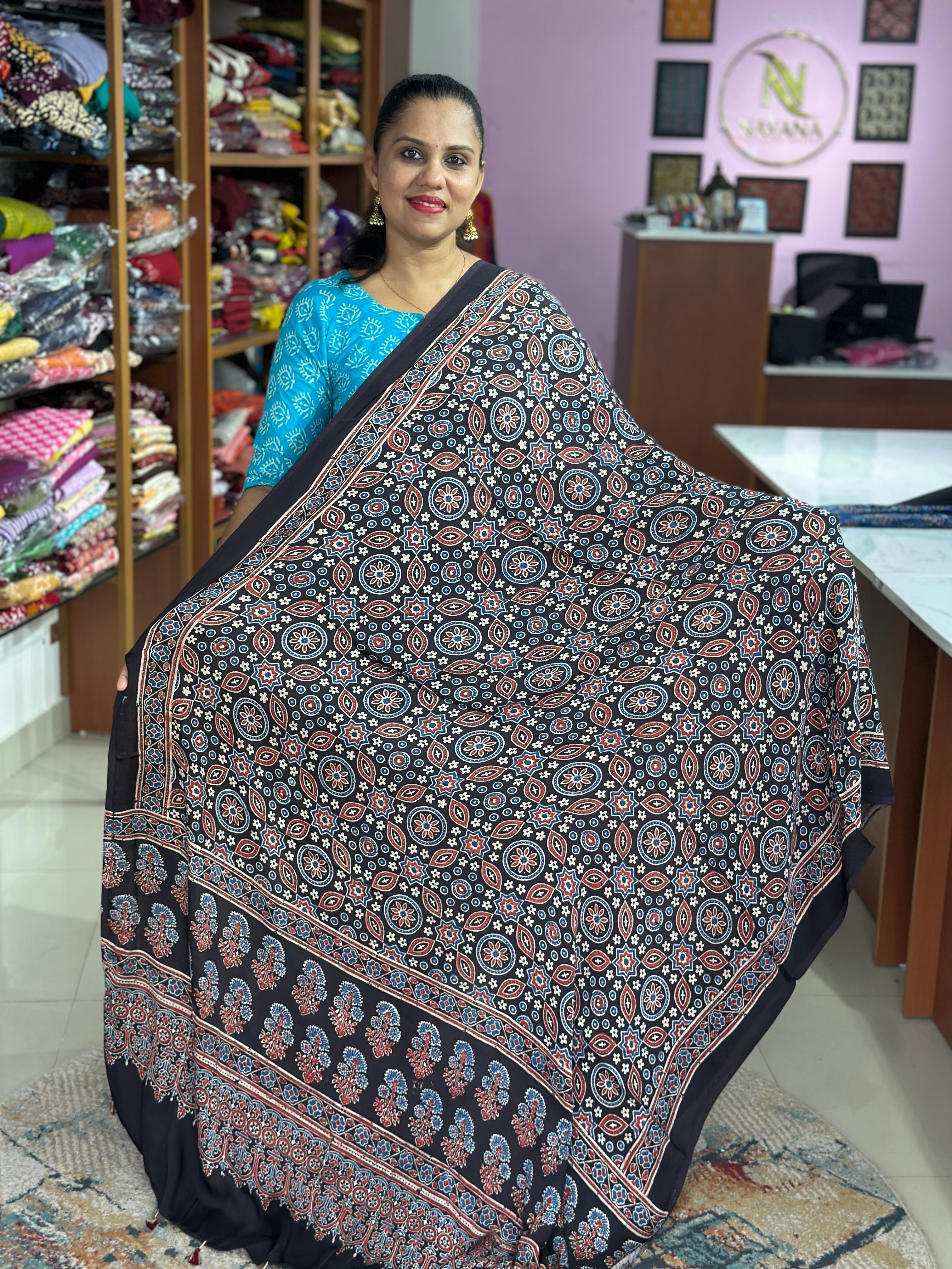 Ajrak Modal Silk Dupatta