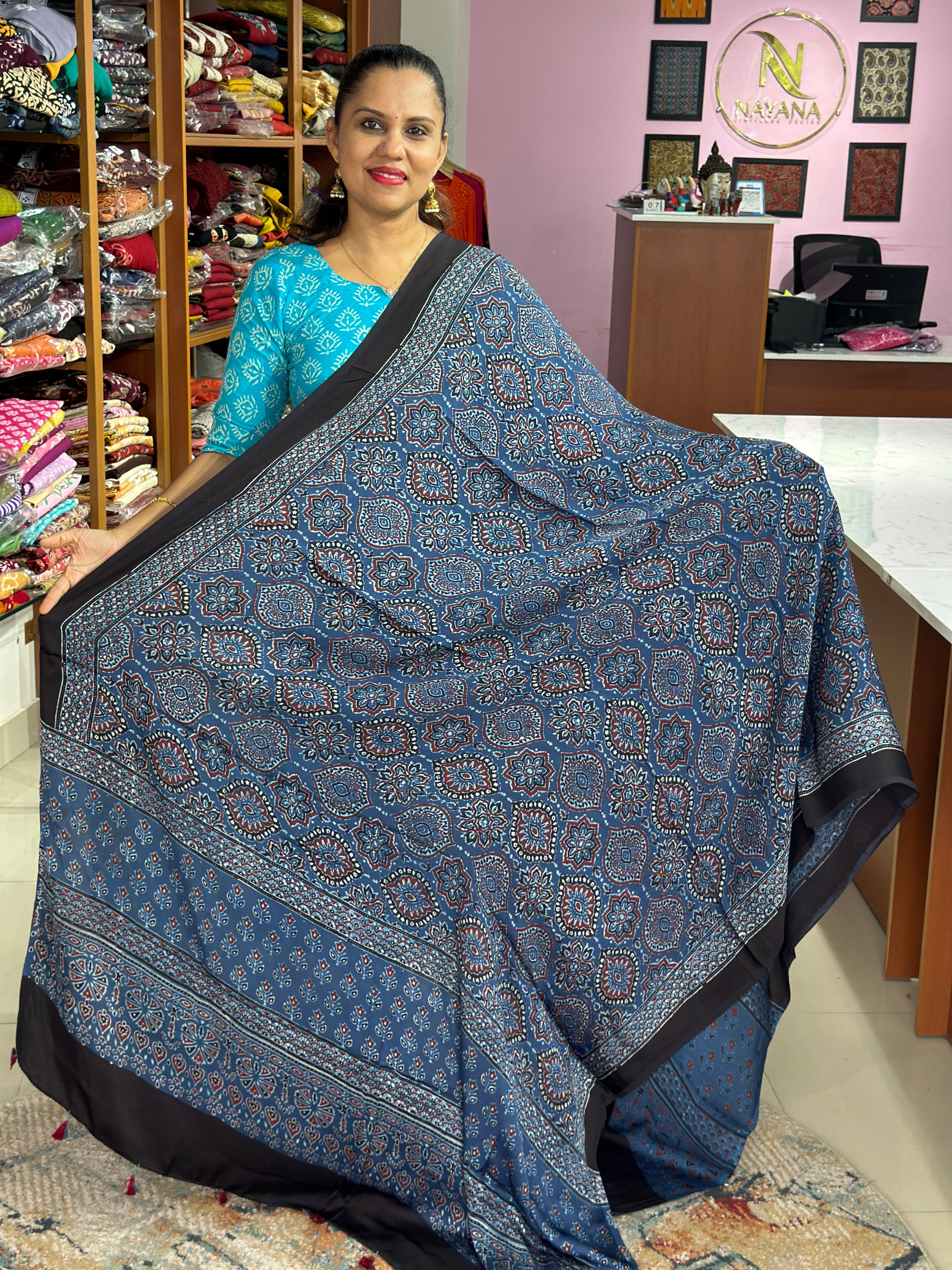 Ajrak Modal Silk Dupatta ND77