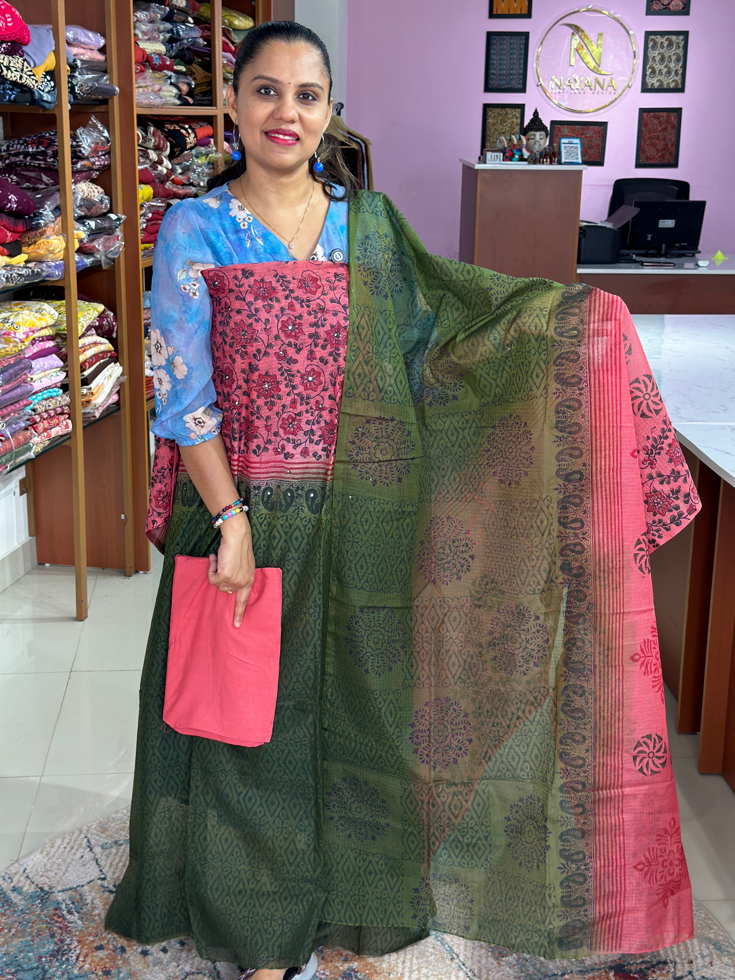 Net Kota Unstitched Suit